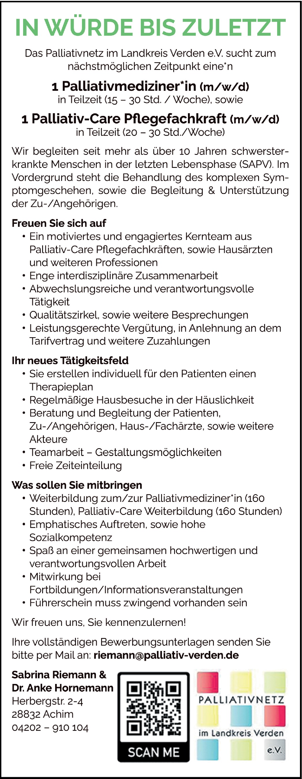 Palliativ-Care Pflegefachkraft m/w/d