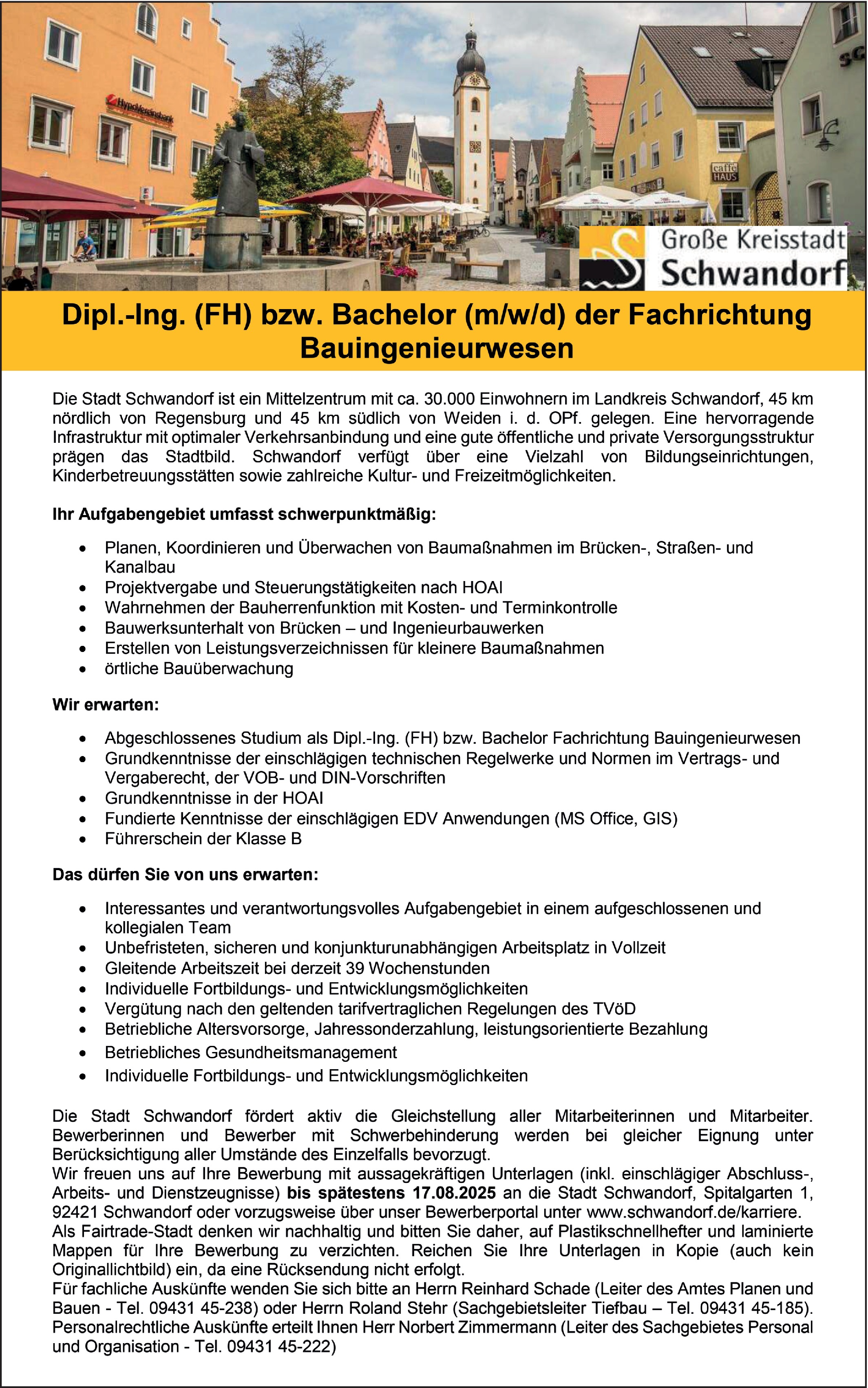 Tiefbauingenieur / Bauingenieur Tiefbau (m/w/d)