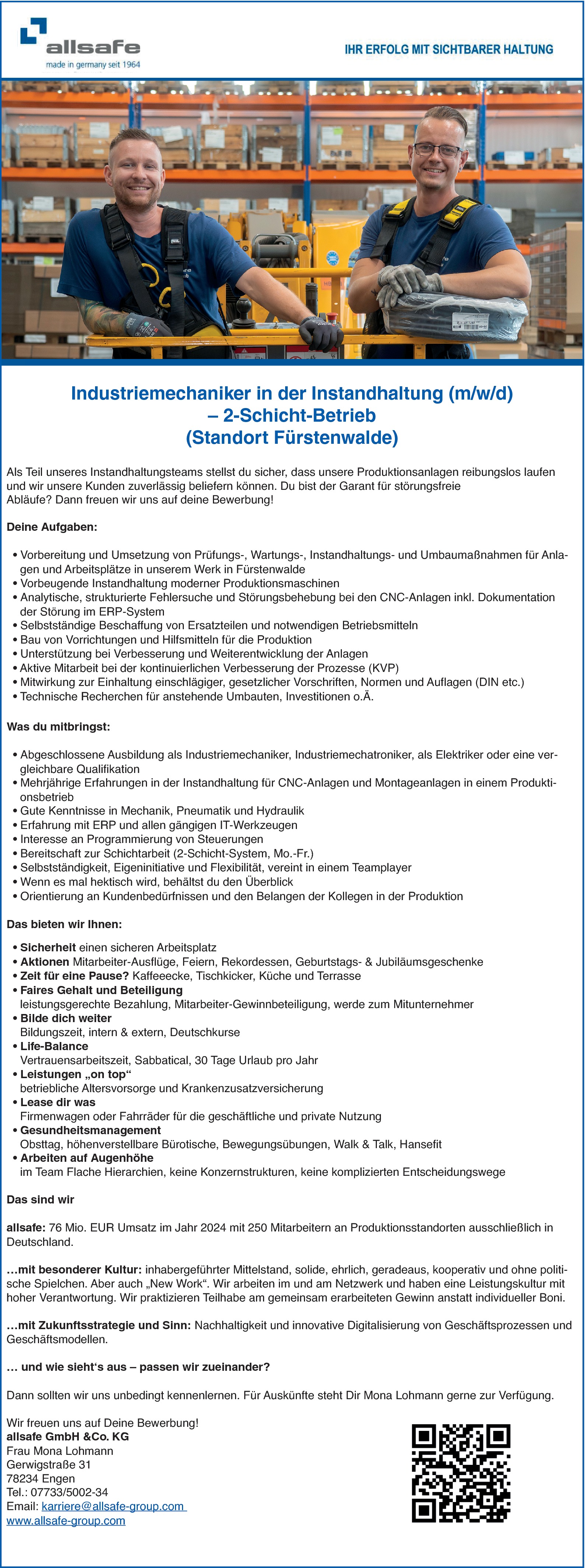 Industriemechaniker m/w/d