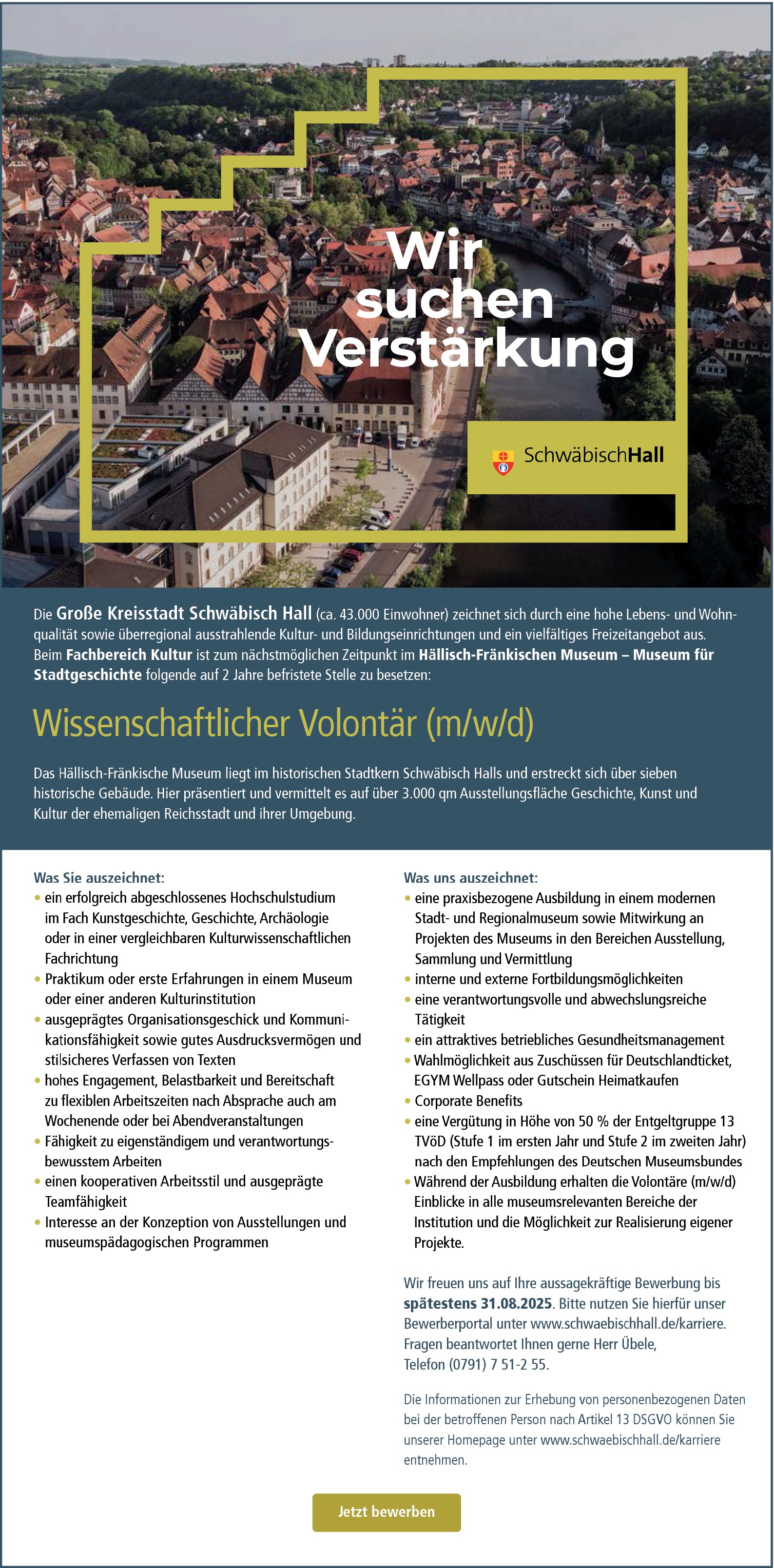 Wissenschaftlicher Volontär (m/w/d)