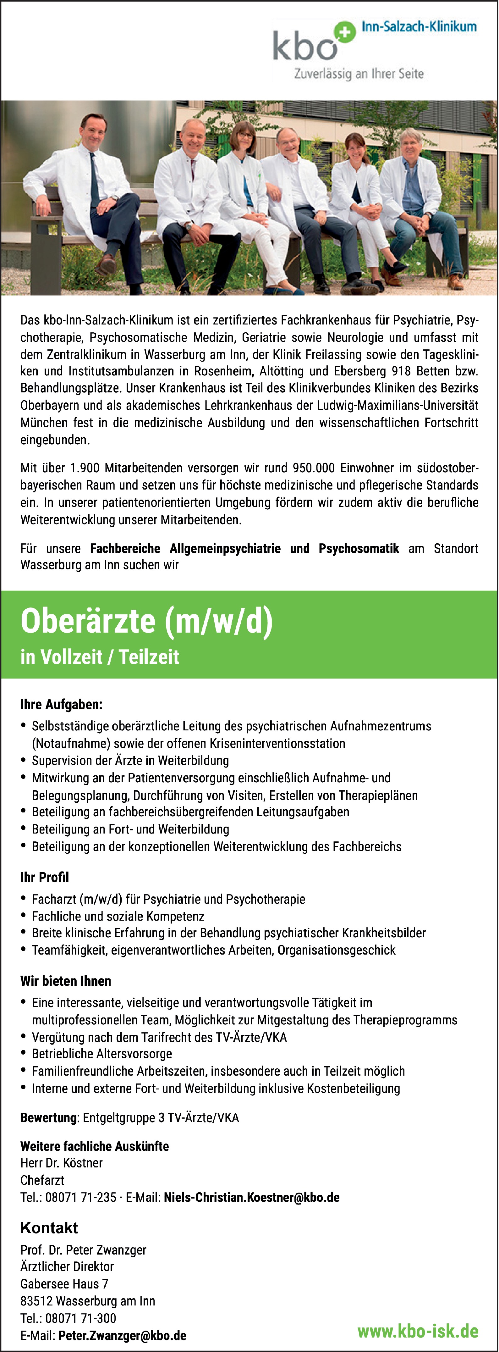 Oberarzt Fachbereich Psychosomatik m/w/d