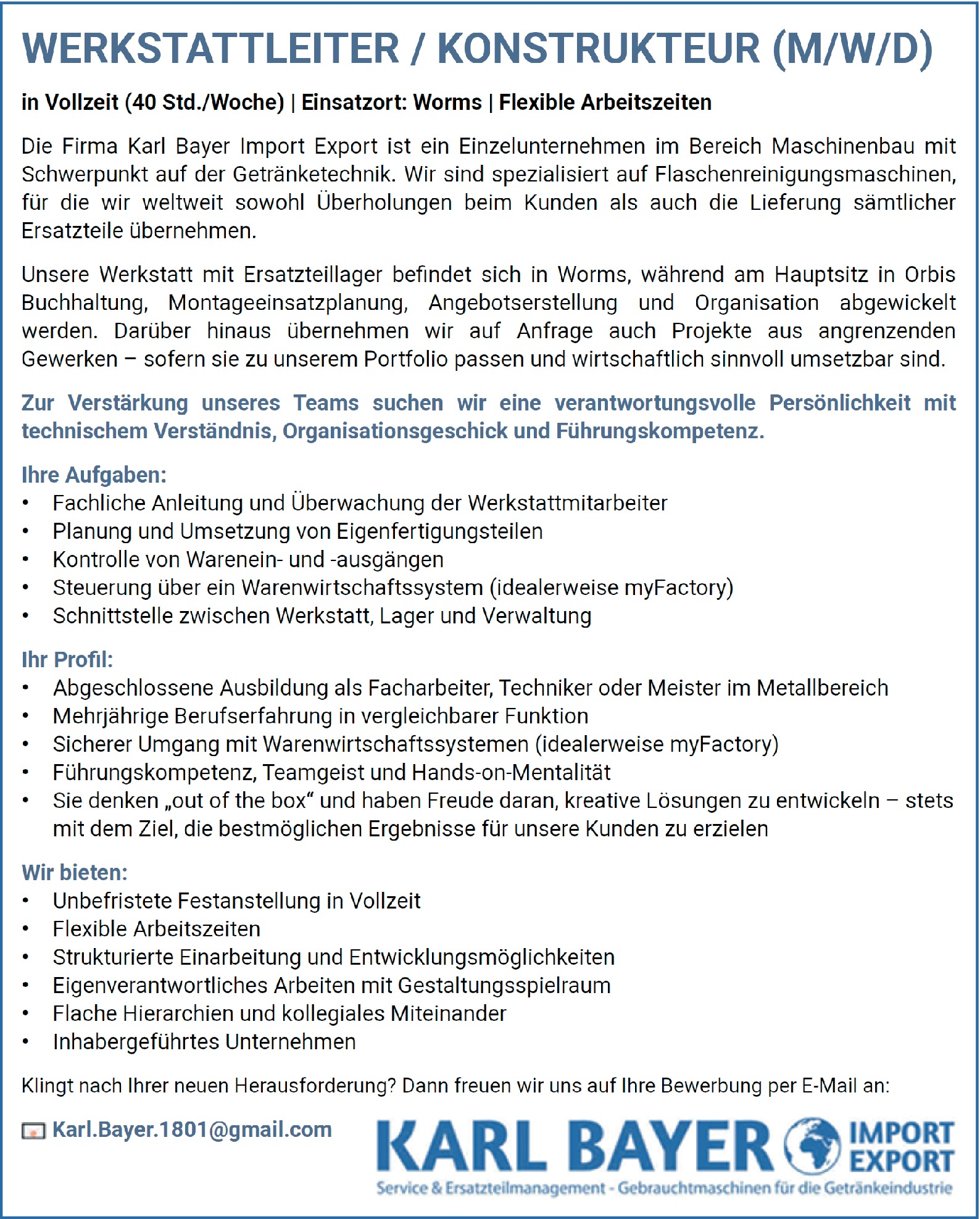 Facharbeiter m/w/d im Metallbereich