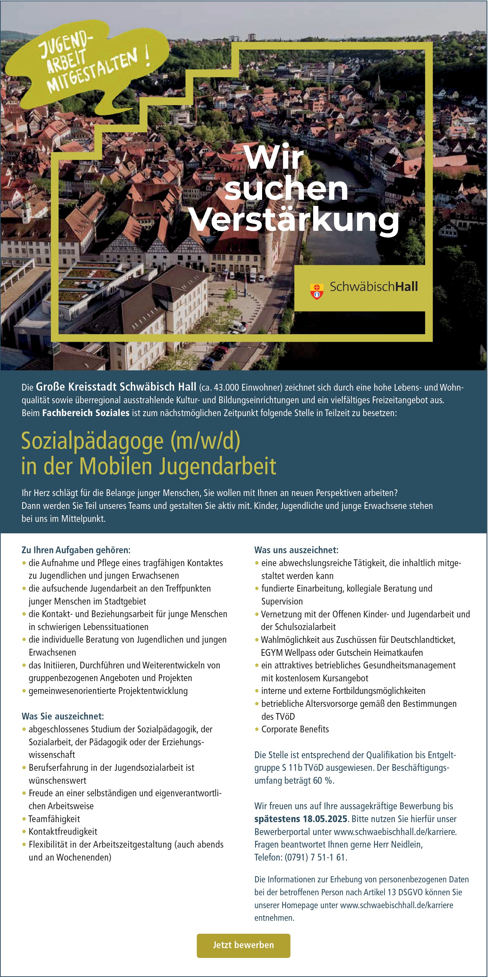 Sozialpädagoge / Sozialarbeiter Mobile Jugendarbeit (m/w/d)
