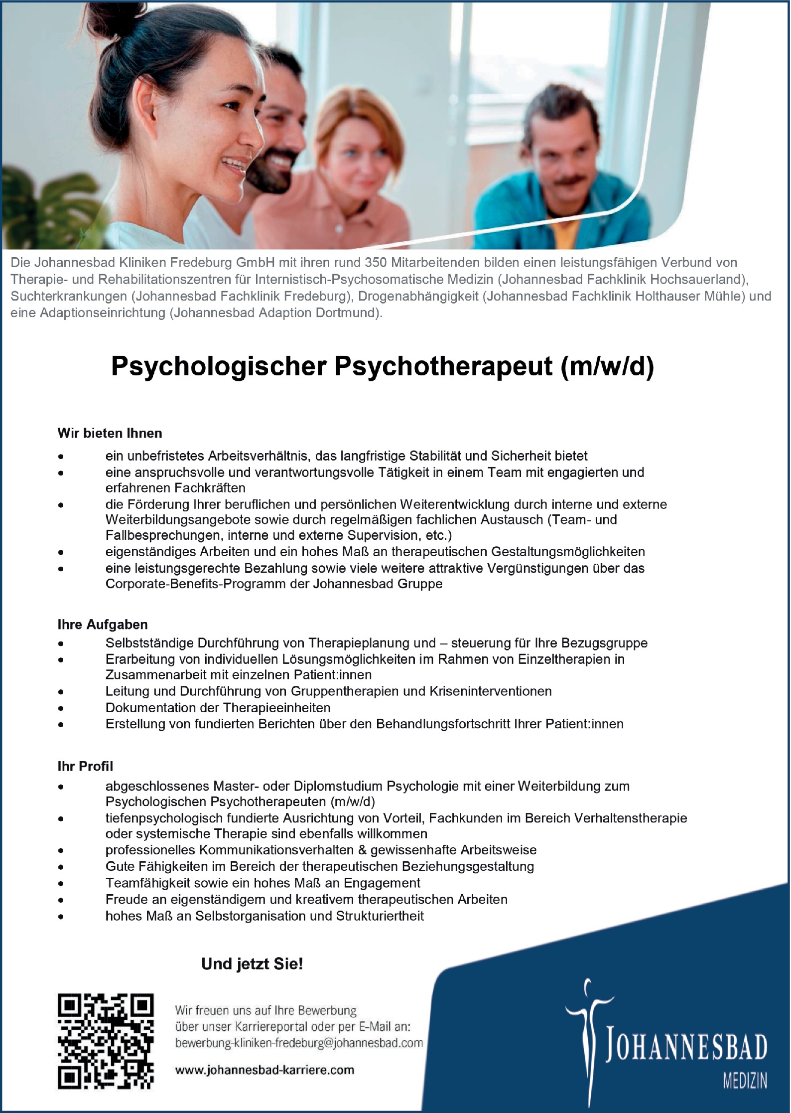 Psychologischer Psychotherapeut (m/w/d)