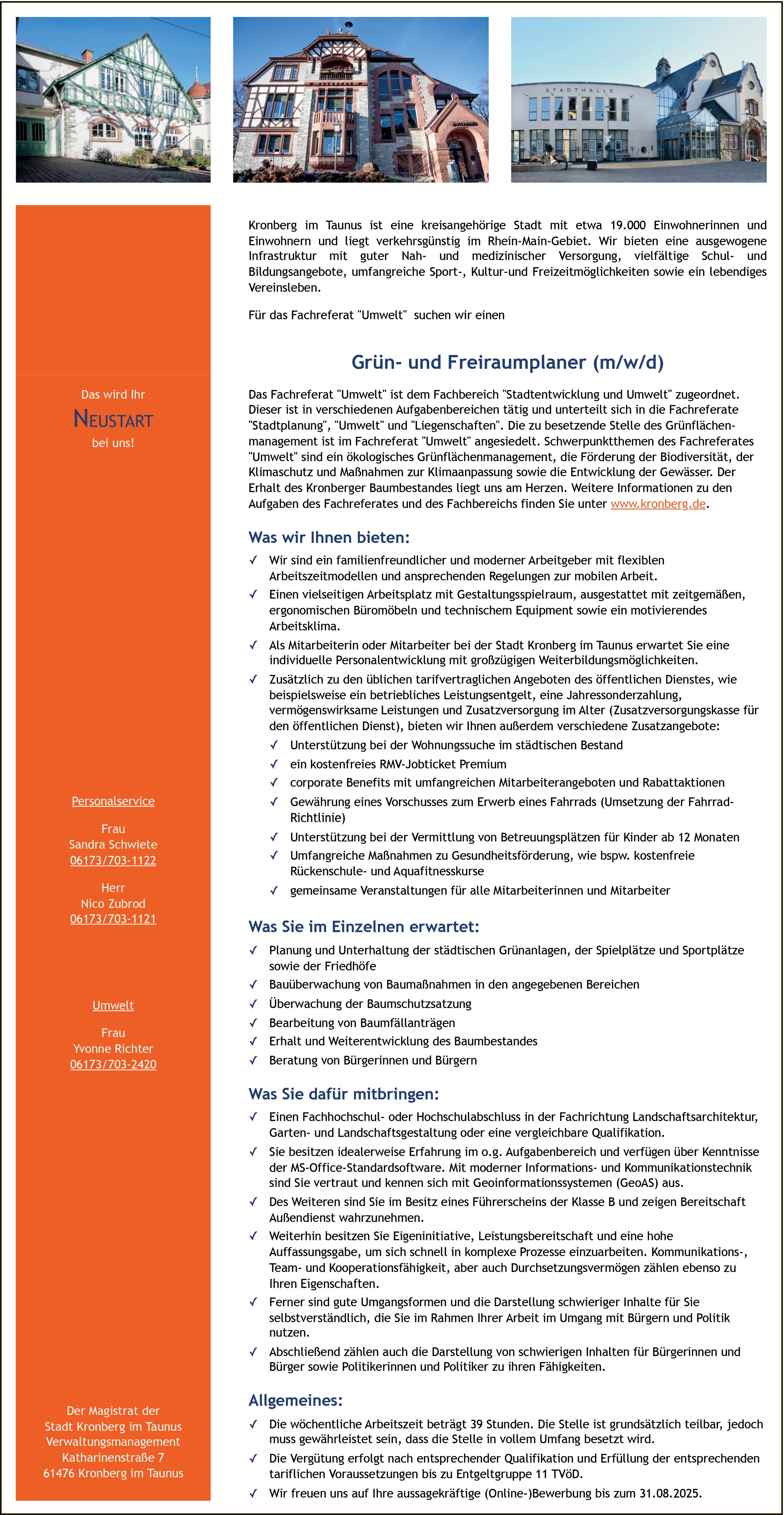 Grünraumplaner / Freiraumplaner (m/w/d)