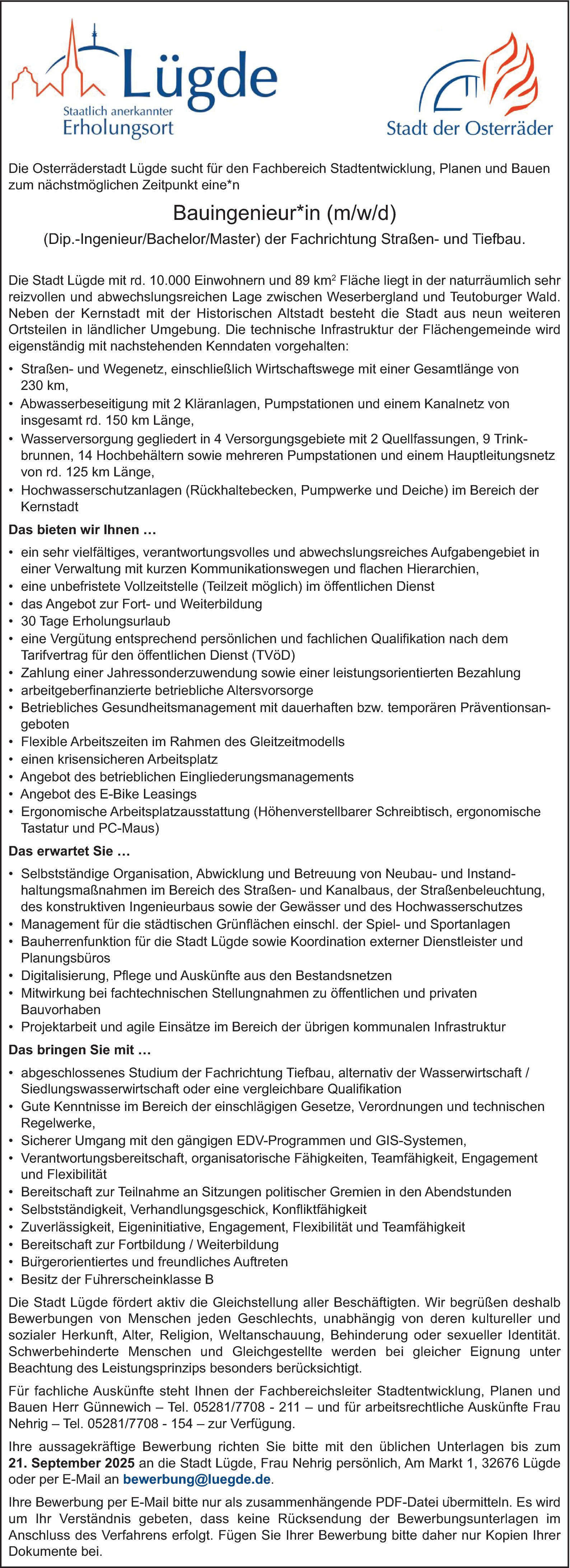 Bauingenieur- Wasserbau m/w/d