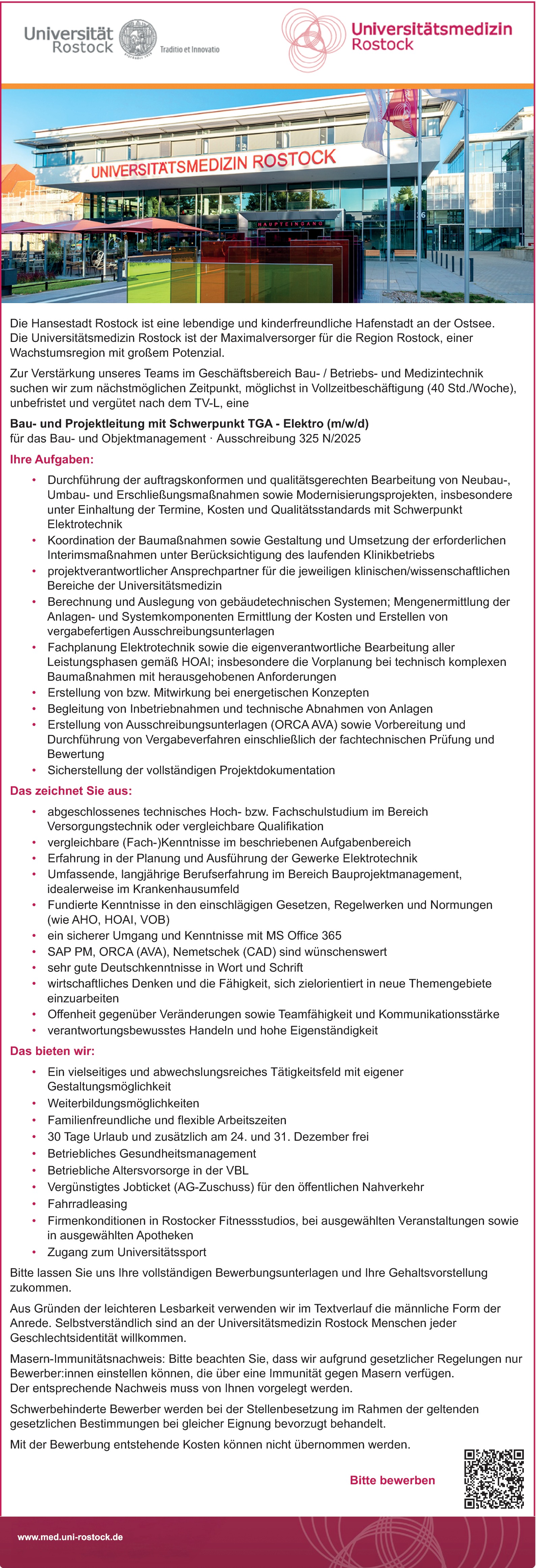 Bau- und Projektleitung mit Schwerpunkt TGA - Elektro m/w/d