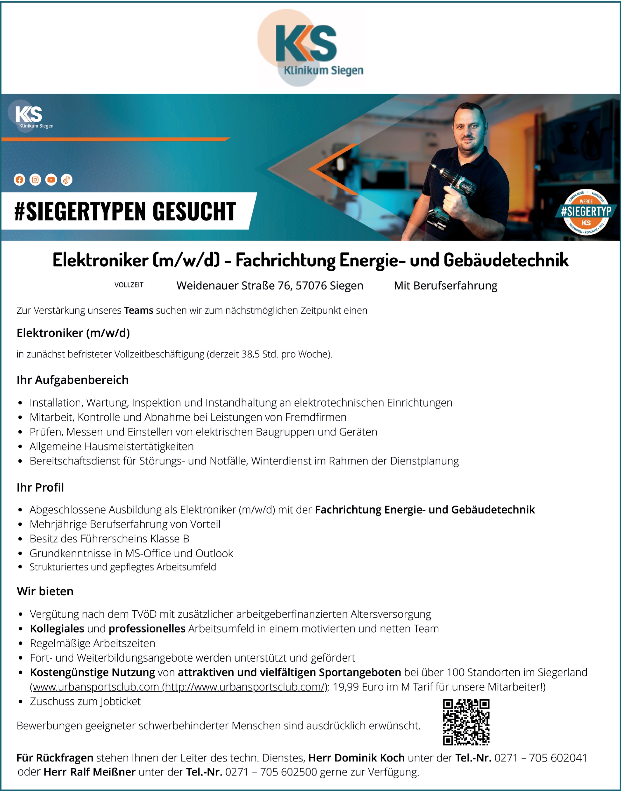 Elektroniker (m/w/d) Energie- und Gebäudetechnik