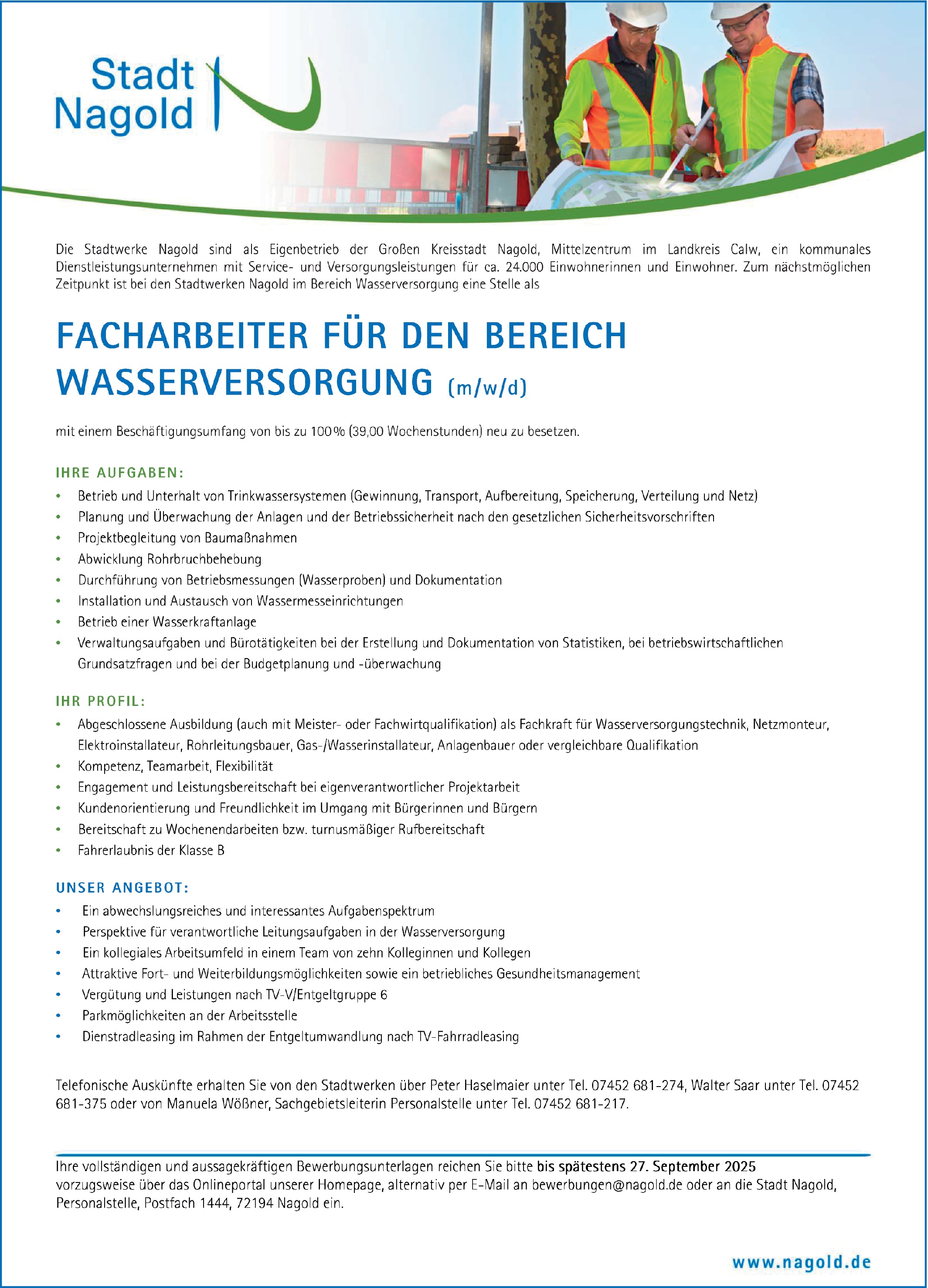 Facharbeiter m/w/d - Wasserbautechnik