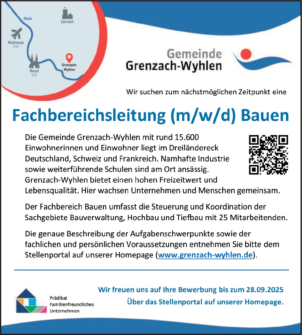 Fachbereichsleitung (m/w/d) Bauen