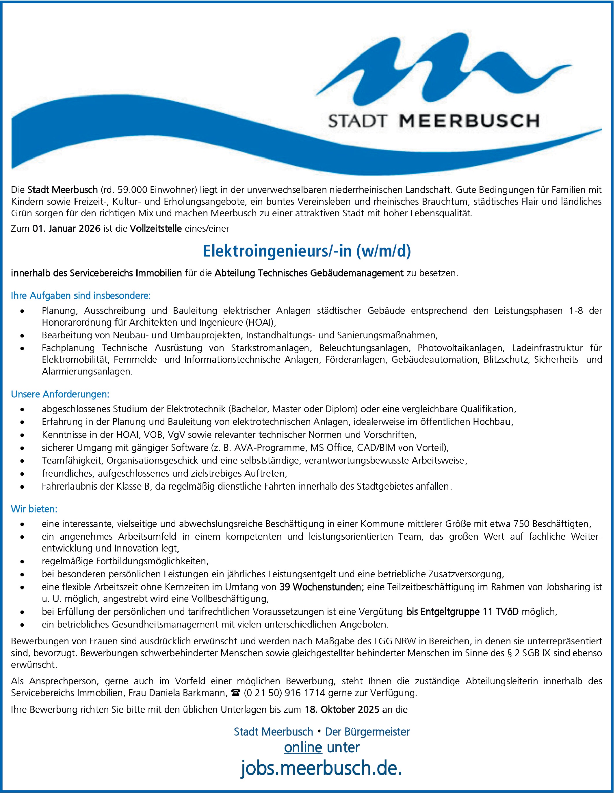 Elektroingenieurs/-in (w/m/d)
