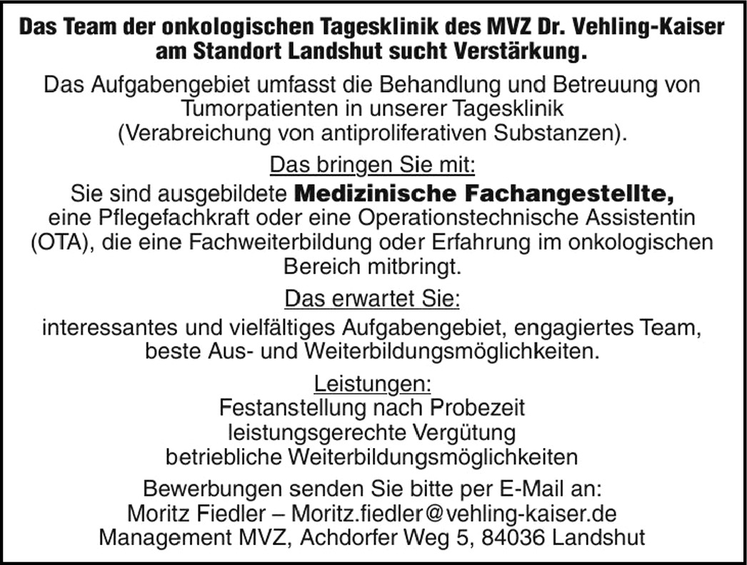 Medizinische Fachangestellte MFA m/w/d
