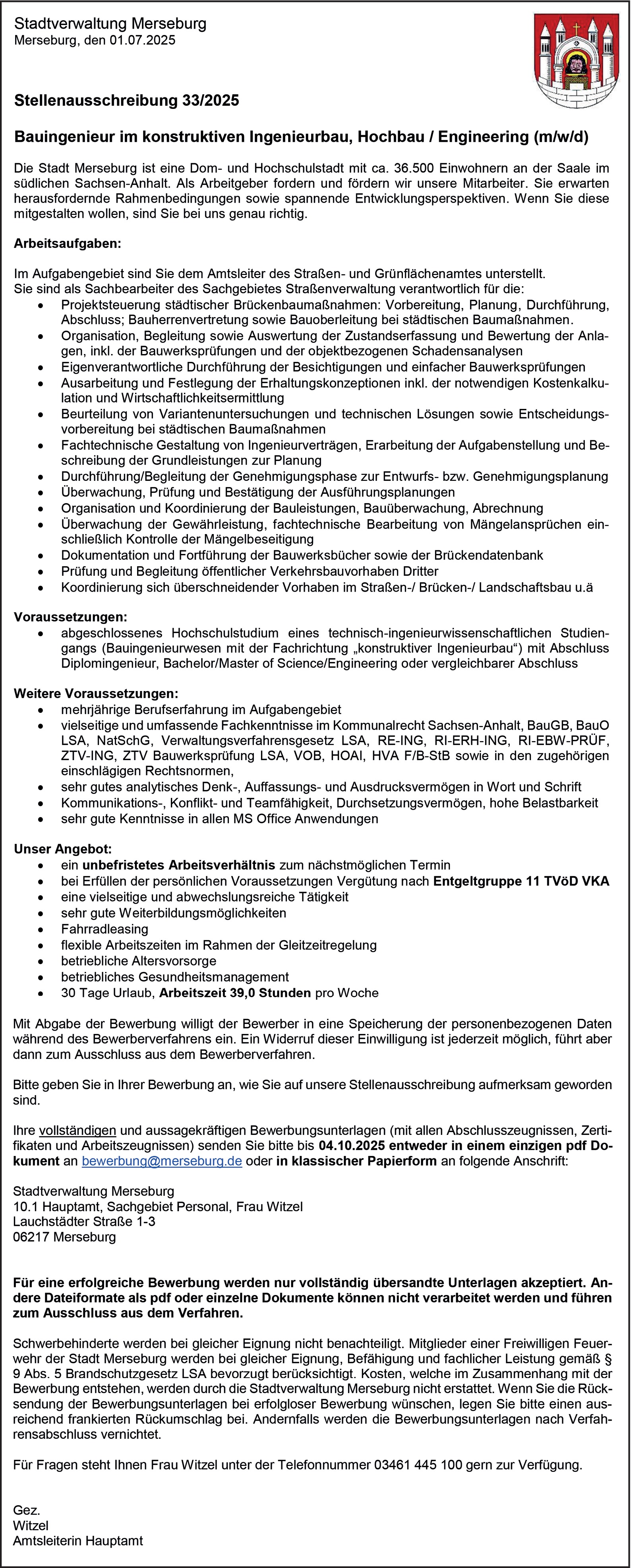 Bauingenieur m/w/d Ingenieurbau öffentlicher Dienst