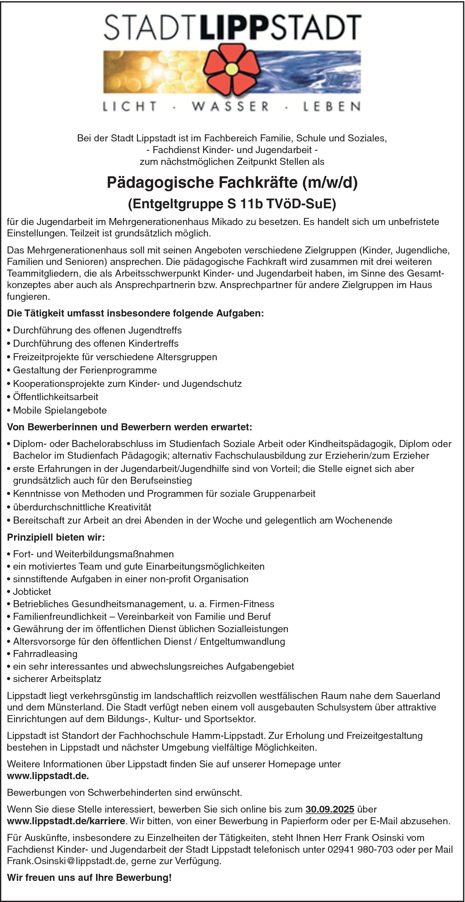 Sozialarbeiter m/w/d öffentlicher Dienst 
