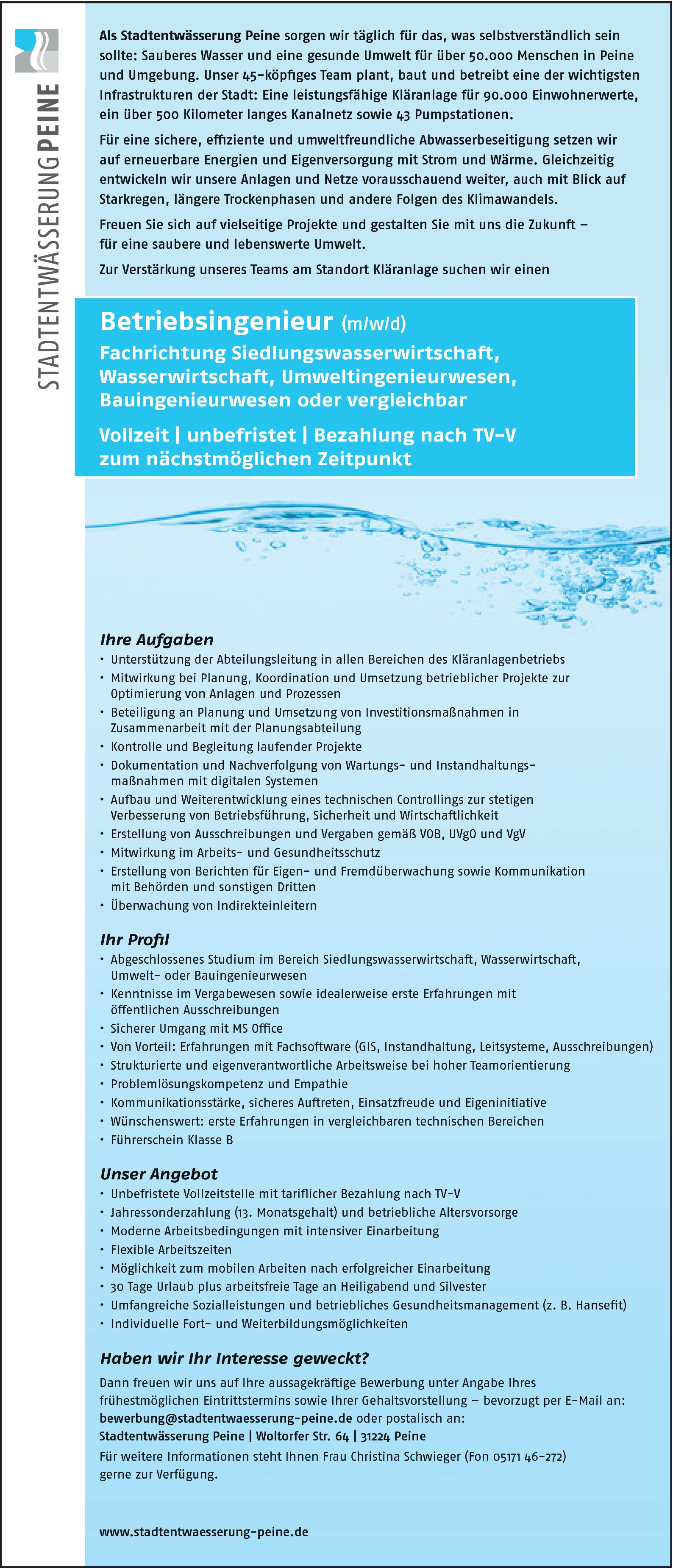 Betriebsingenieur (m/w/d)