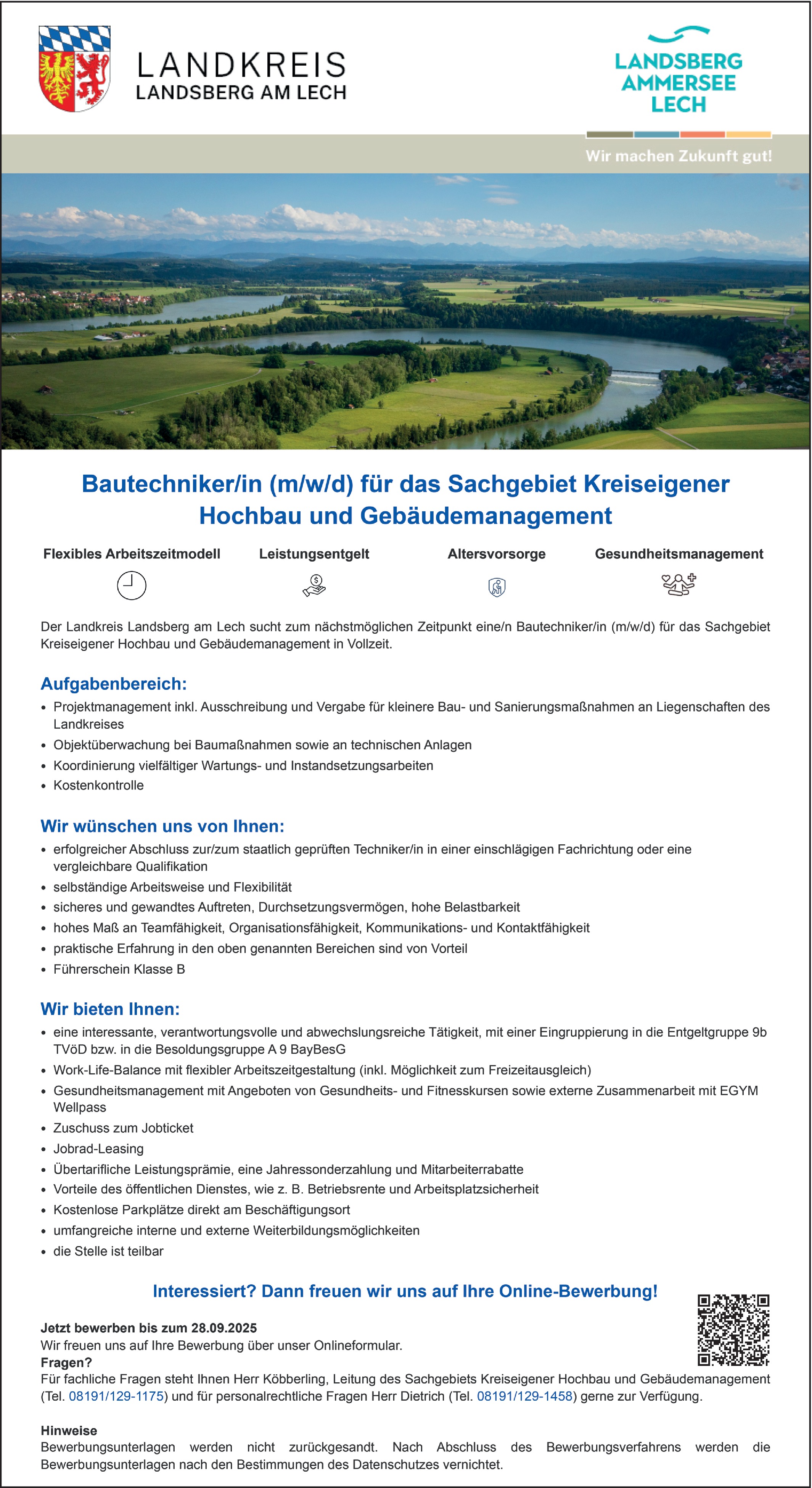 Bautechniker/in (m/w/d) für das Sachgebiet Kreiseigener Hochbau und Gebäudemanagement