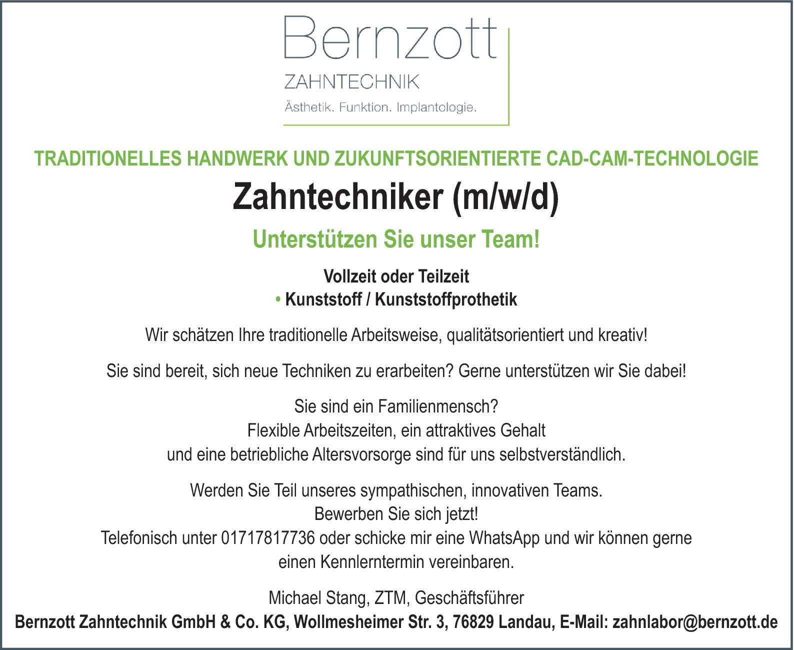 Zahntechniker m/w/d