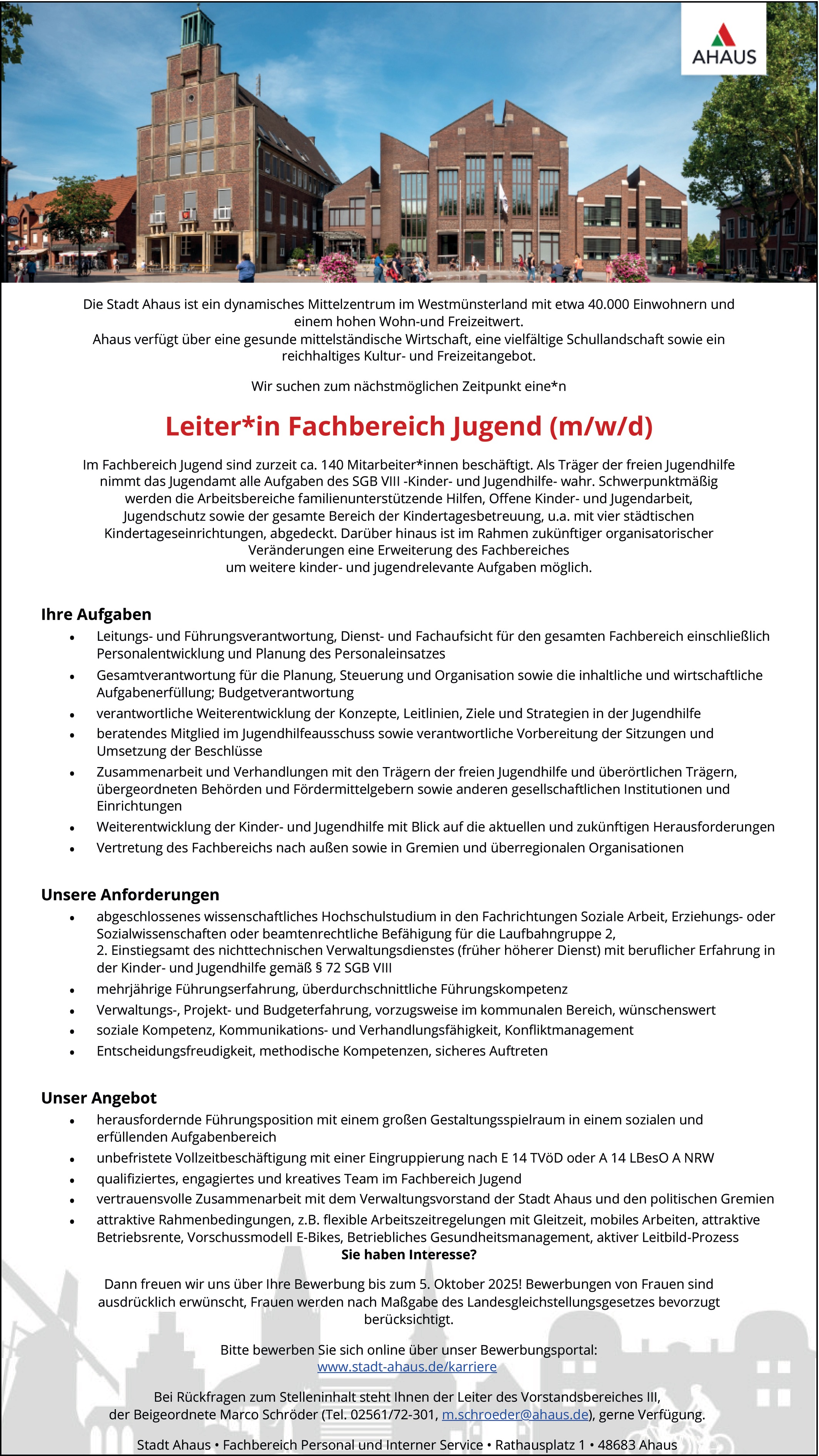 Leiter Fachbereich Jugend m/w/d