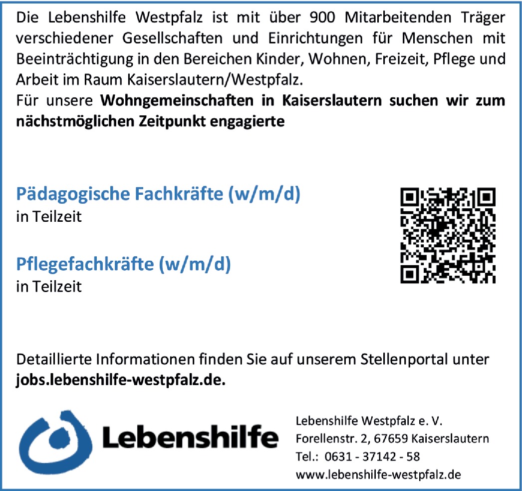 Pädagogische Fachkraft / Pflegefachkraft m/w/d