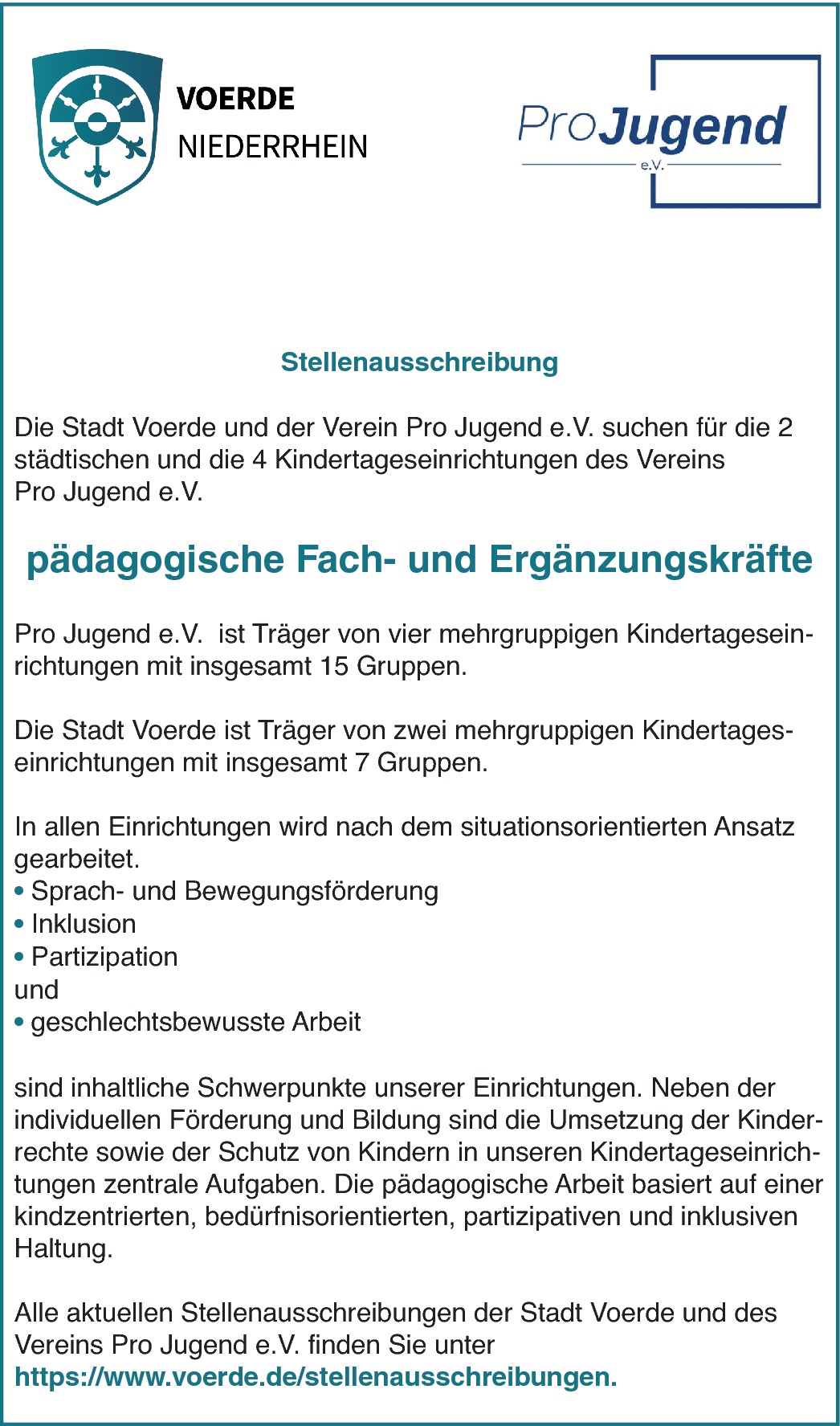 pädagogische Fach- und Ergänzungskräfte (m/w/d)