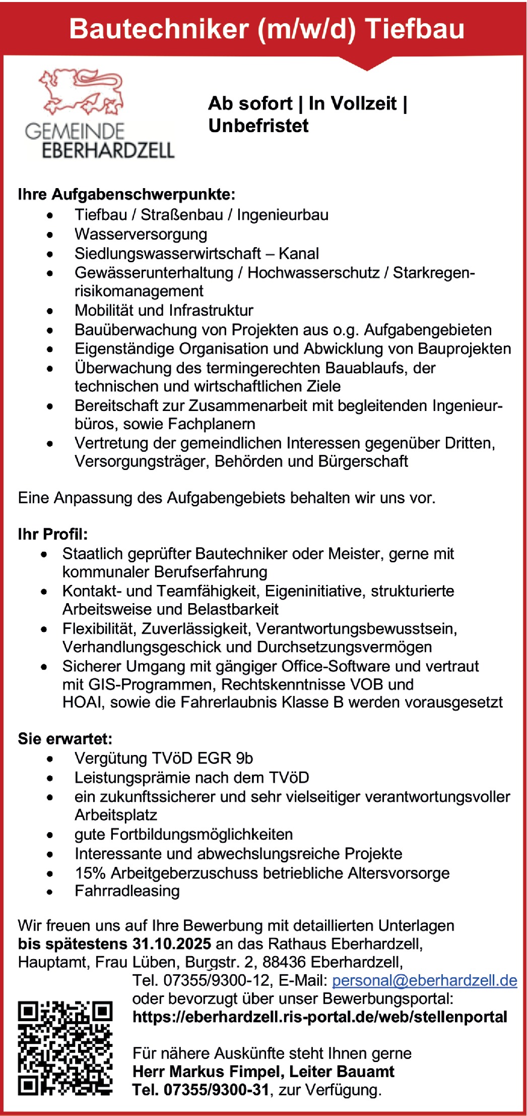 Bautechniker (m/w/d)