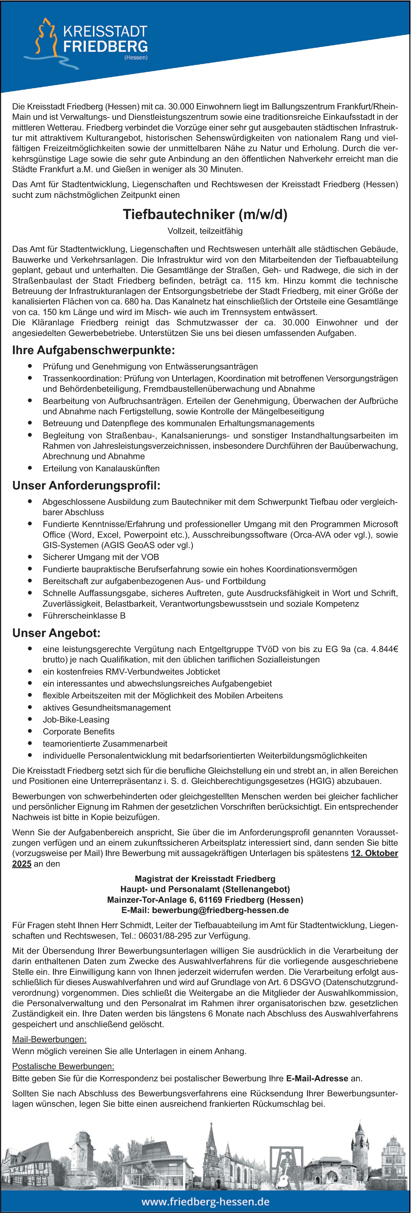 Tiefbautechniker m/w/d