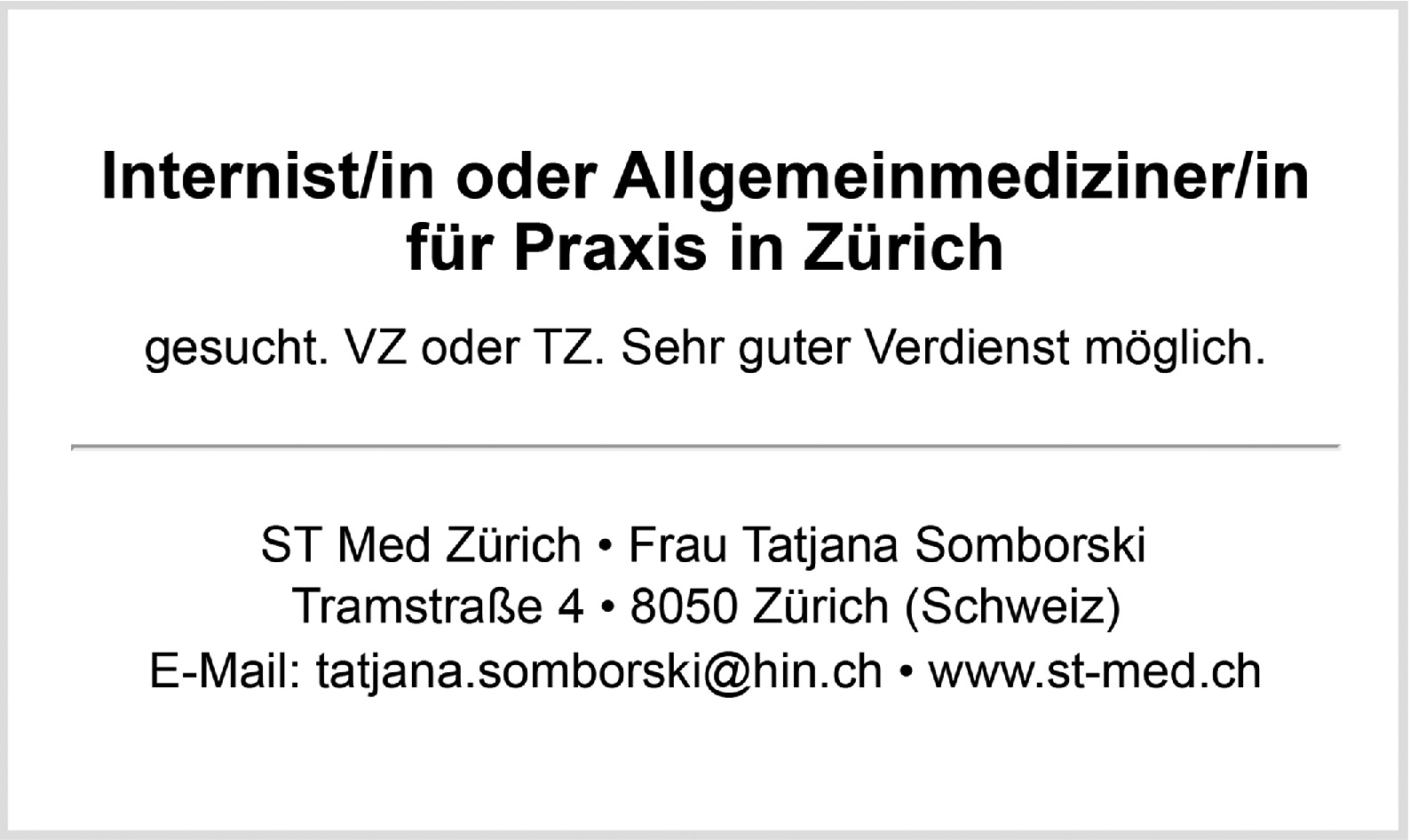 Allgemeinmediziner / Allgemeinmedizinerin