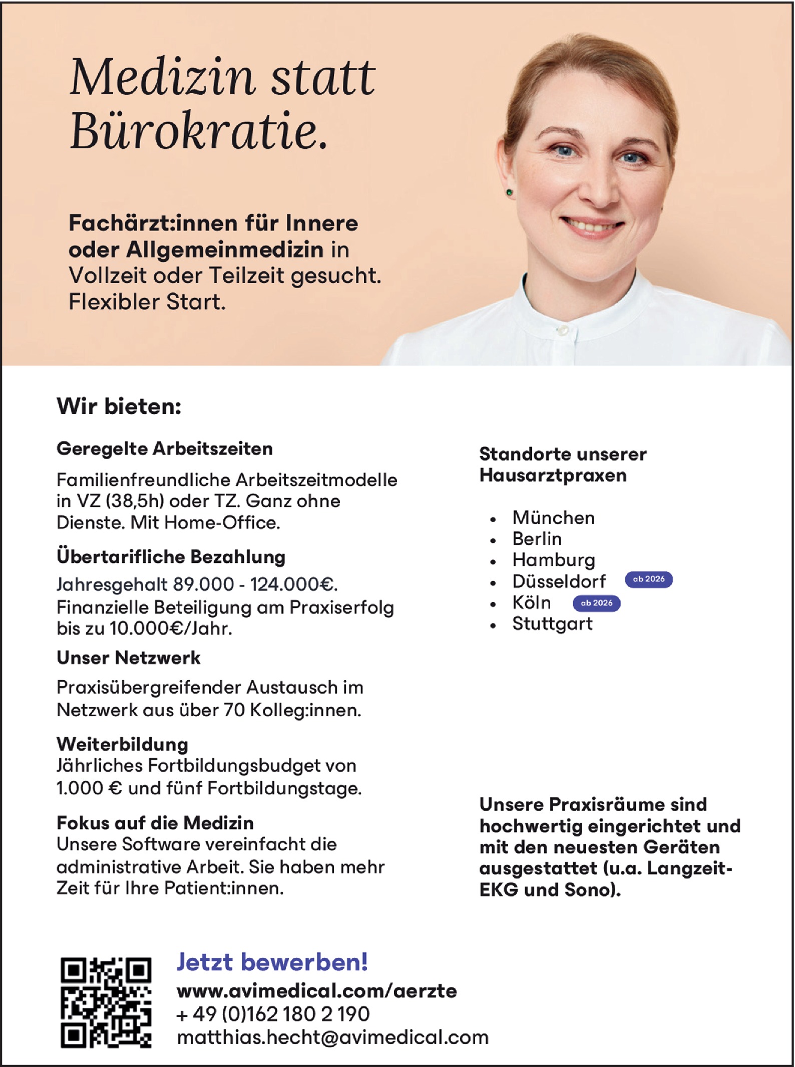 Facharzt für Innere Medizin oder Allgemeinmedizin m/w/d