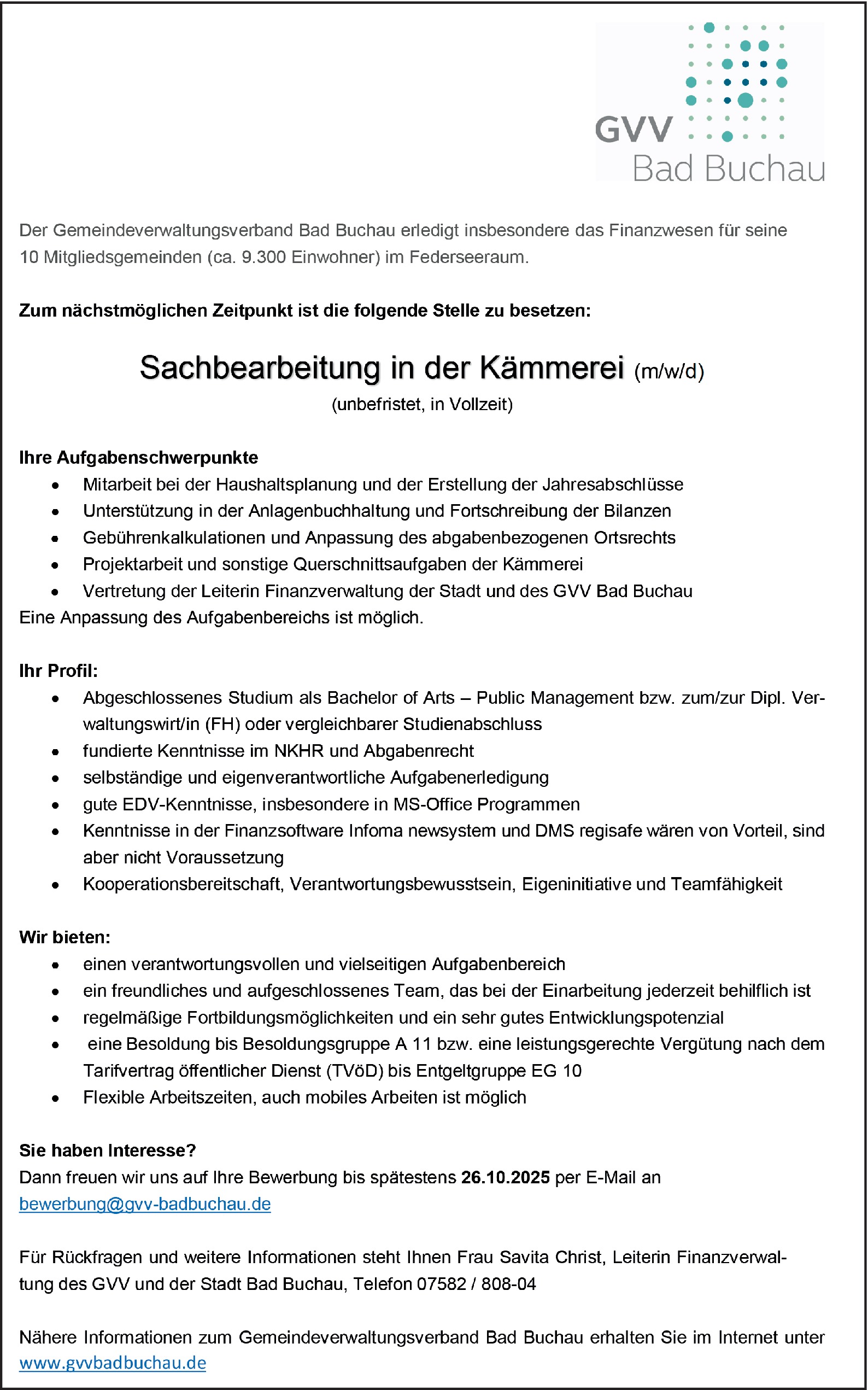 Kämmerer m/w/d