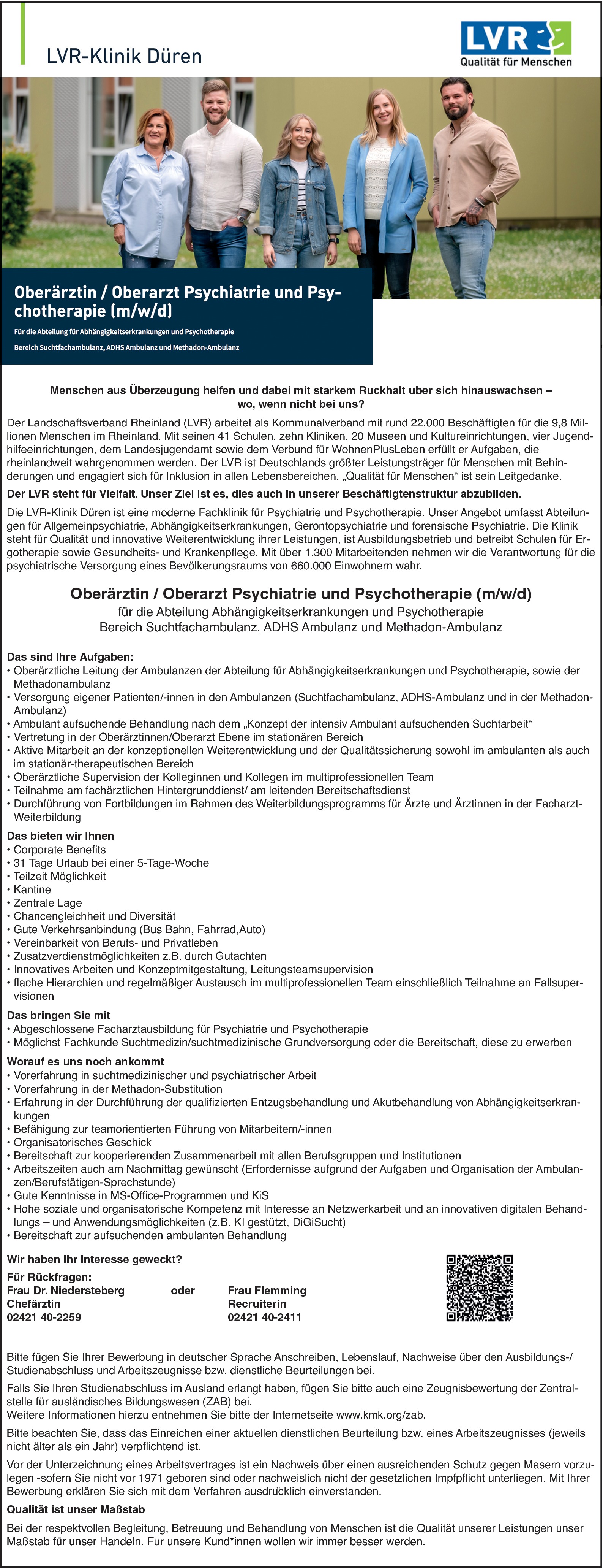 Oberarzt Psychiatrie und Psychotherapie (m/w/d)