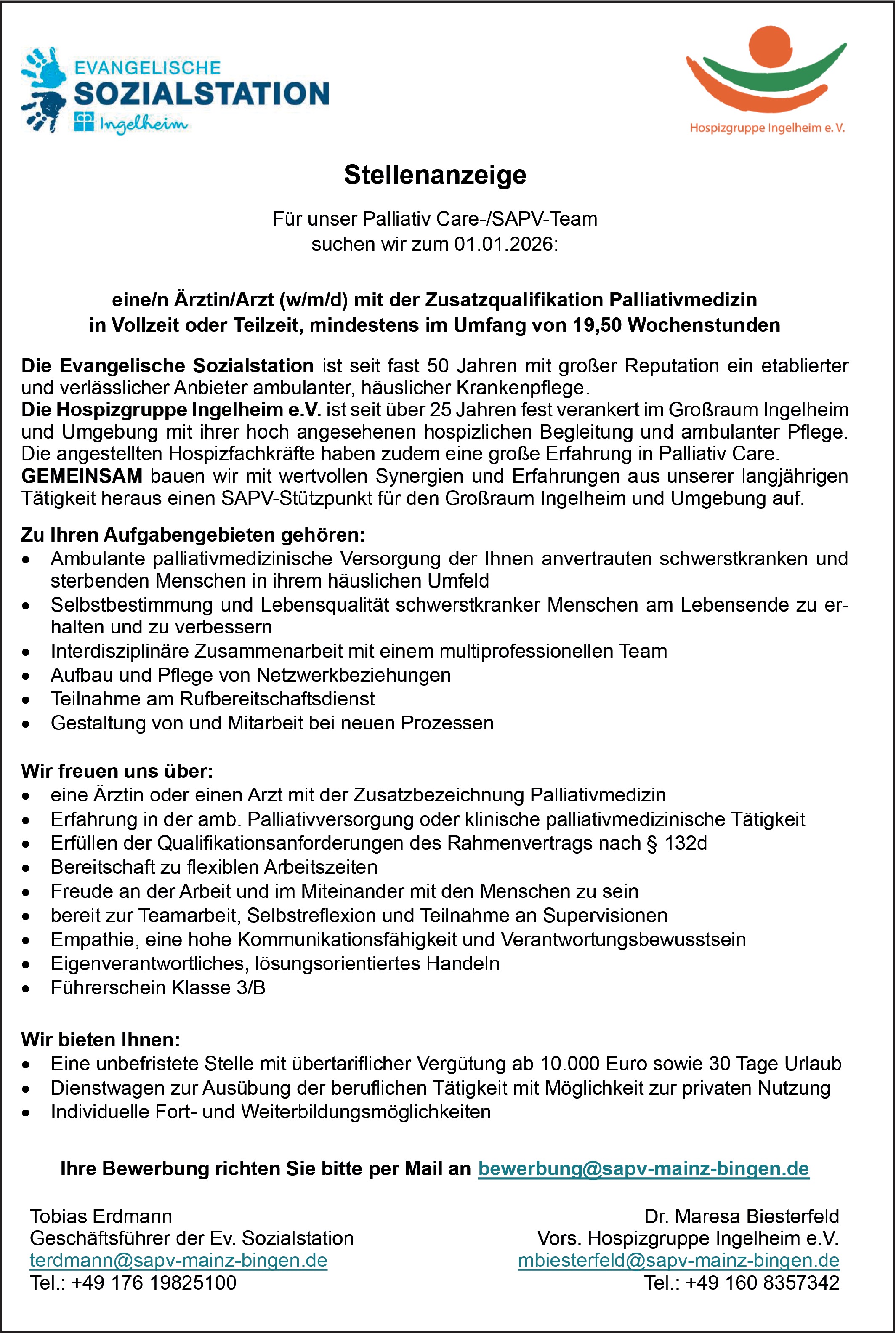 Ärztin / Arzt mit der Zusatzqualifikation Palliativmedizin