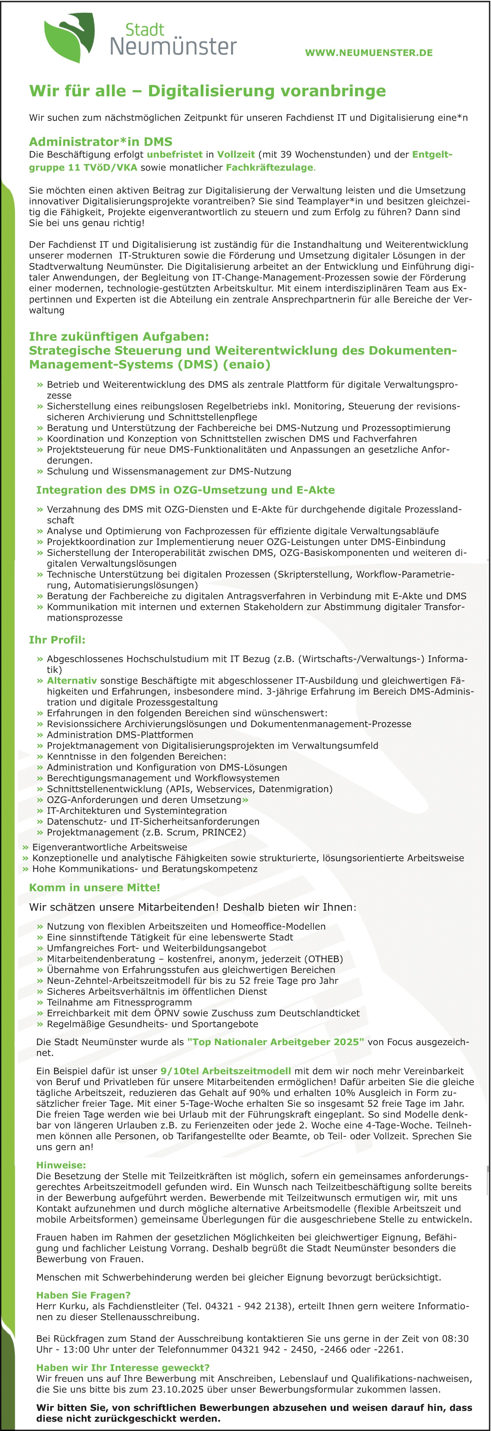 IT Administrator*in DMS m/w/d