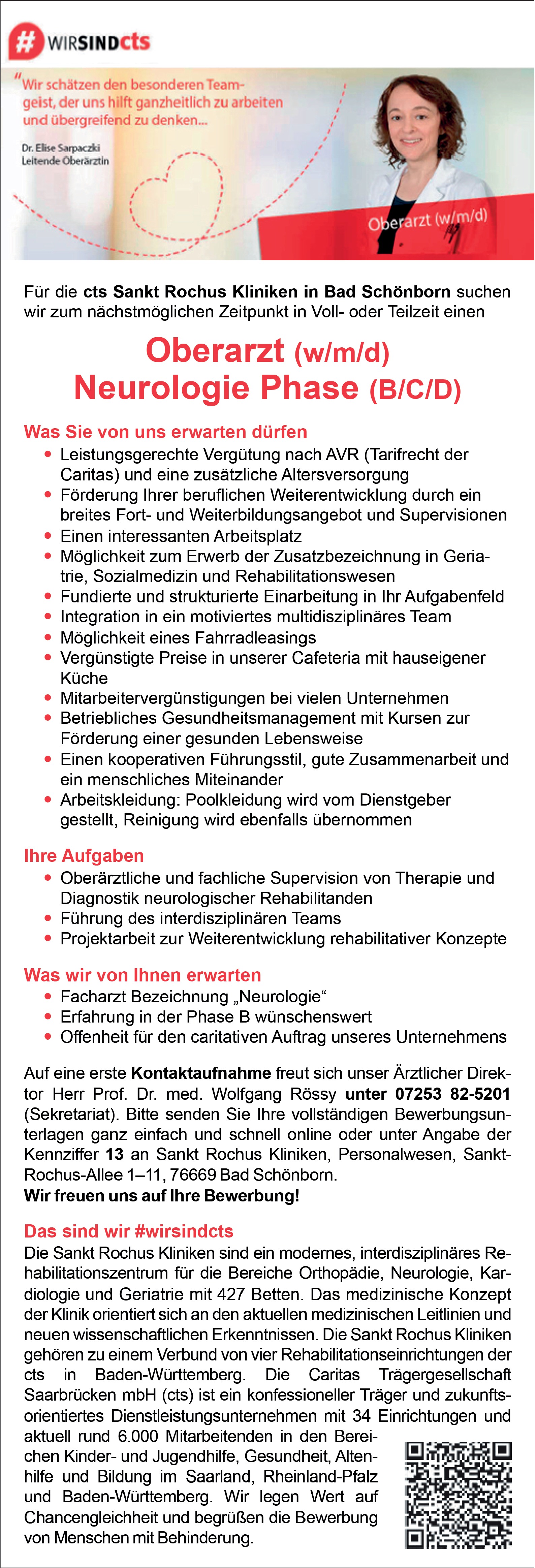 Oberarzt w/m/d Neurologie Phase (B/C/D)
