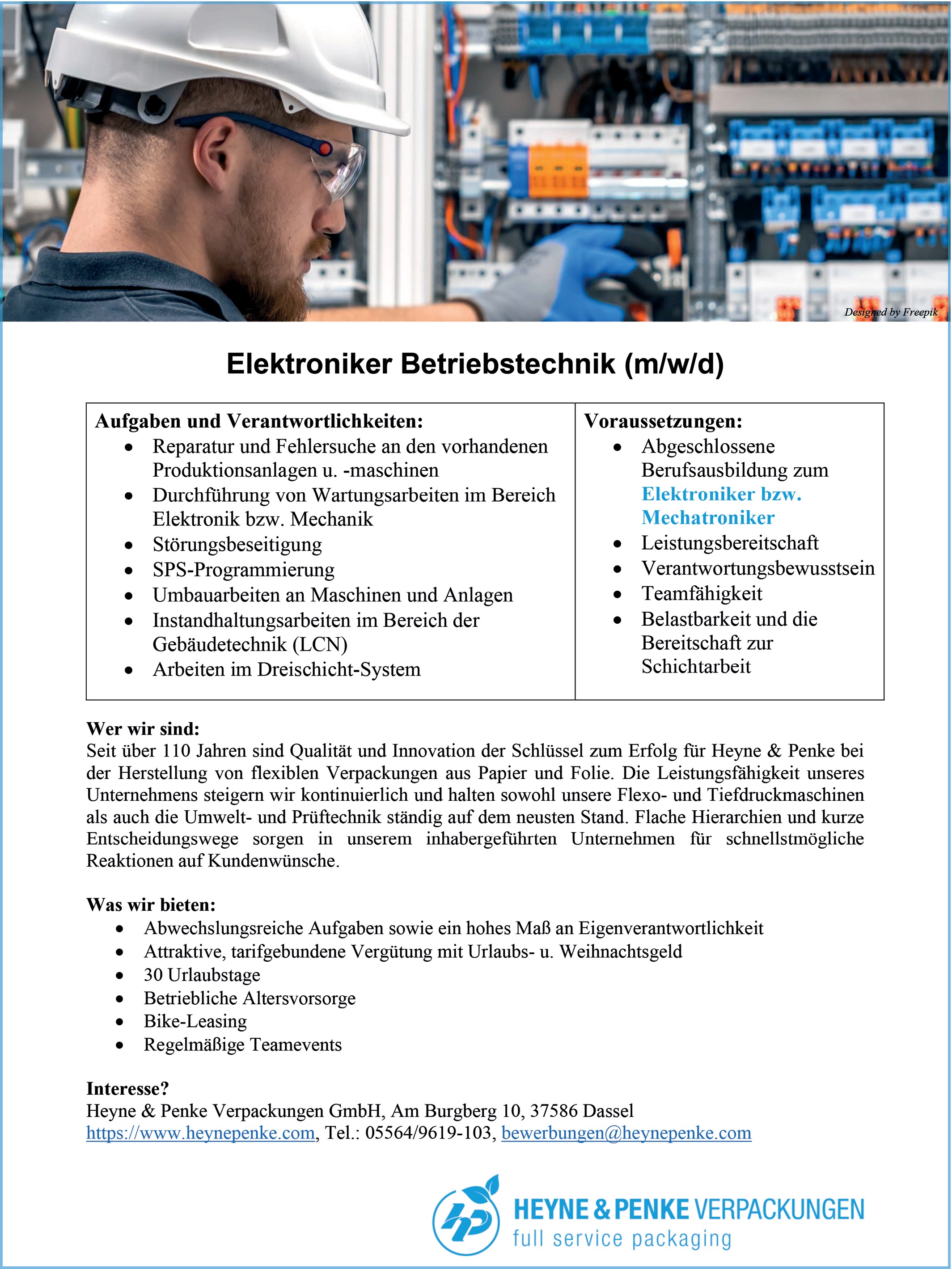 Elektroniker für Betriebstechnik / Mechatroniker m/w/d	