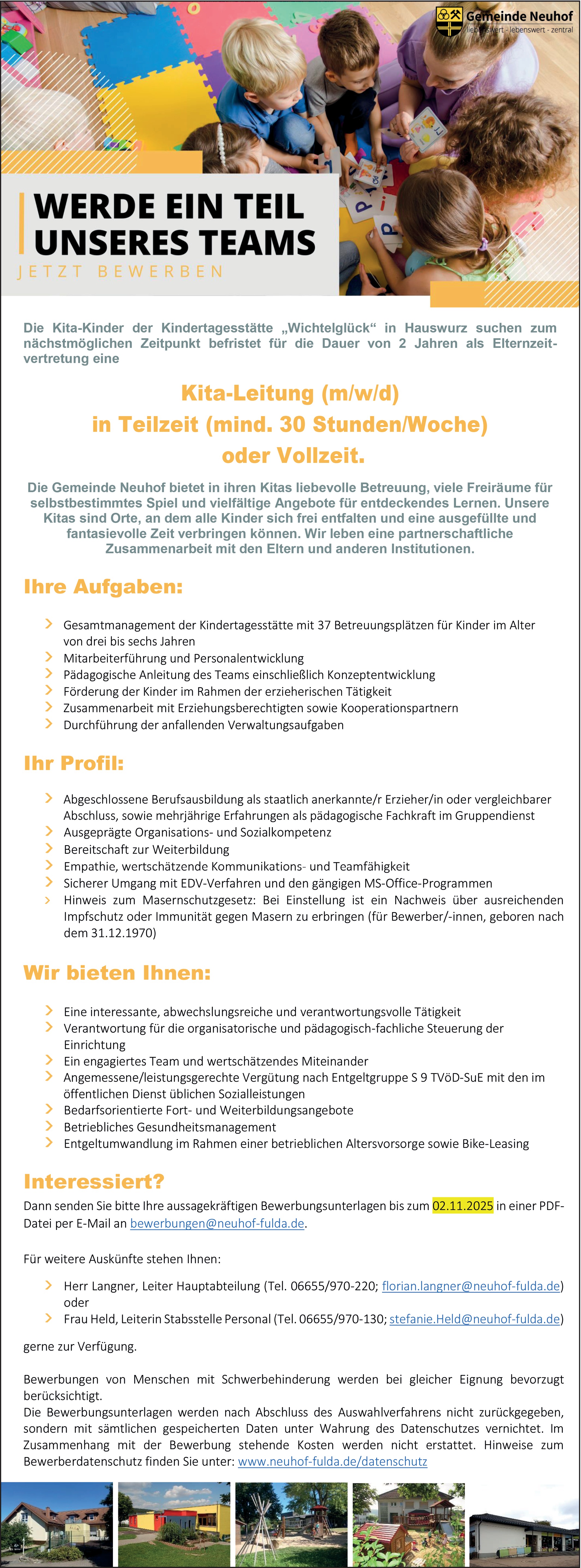 Erzieher / Leitung Kita (m/w/d)