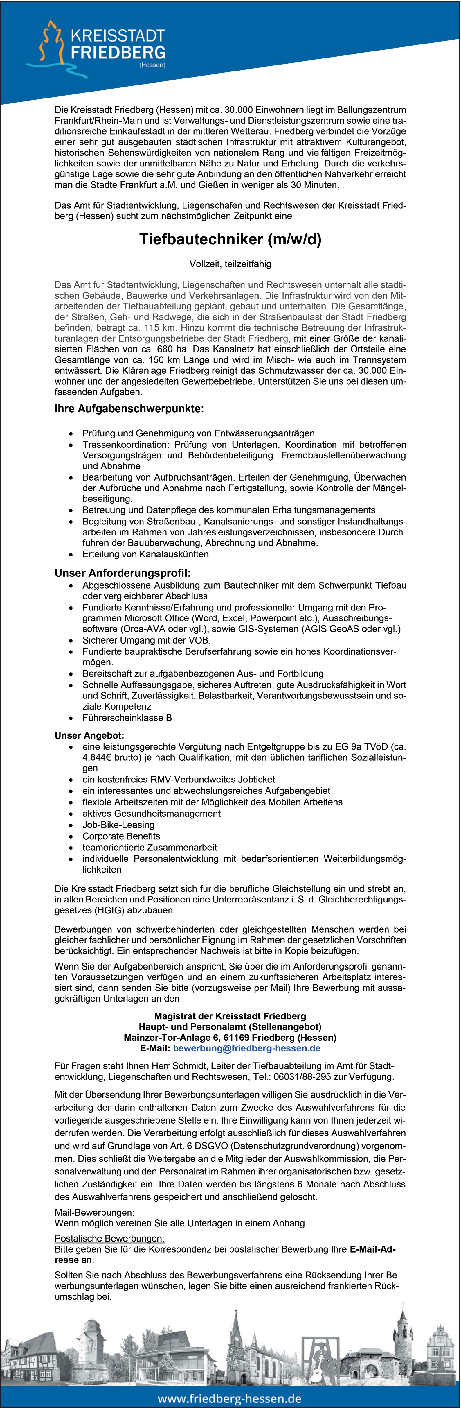 Tiefbautechniker (m/w/d)