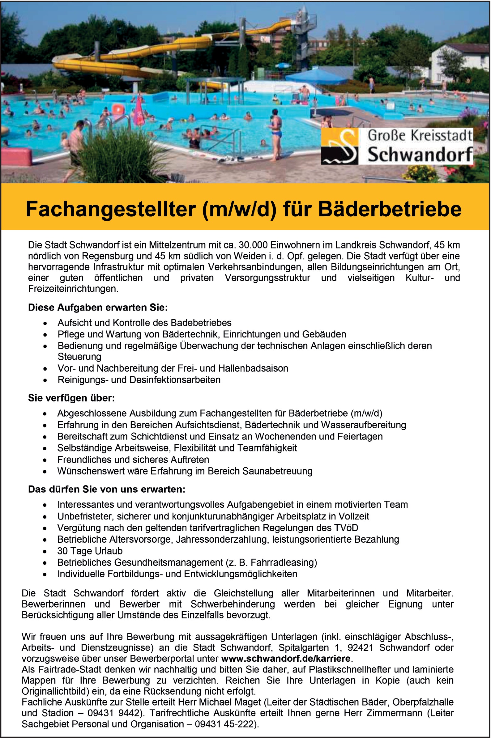 Fachangestellter für Bäderbetriebe (m/w/d)