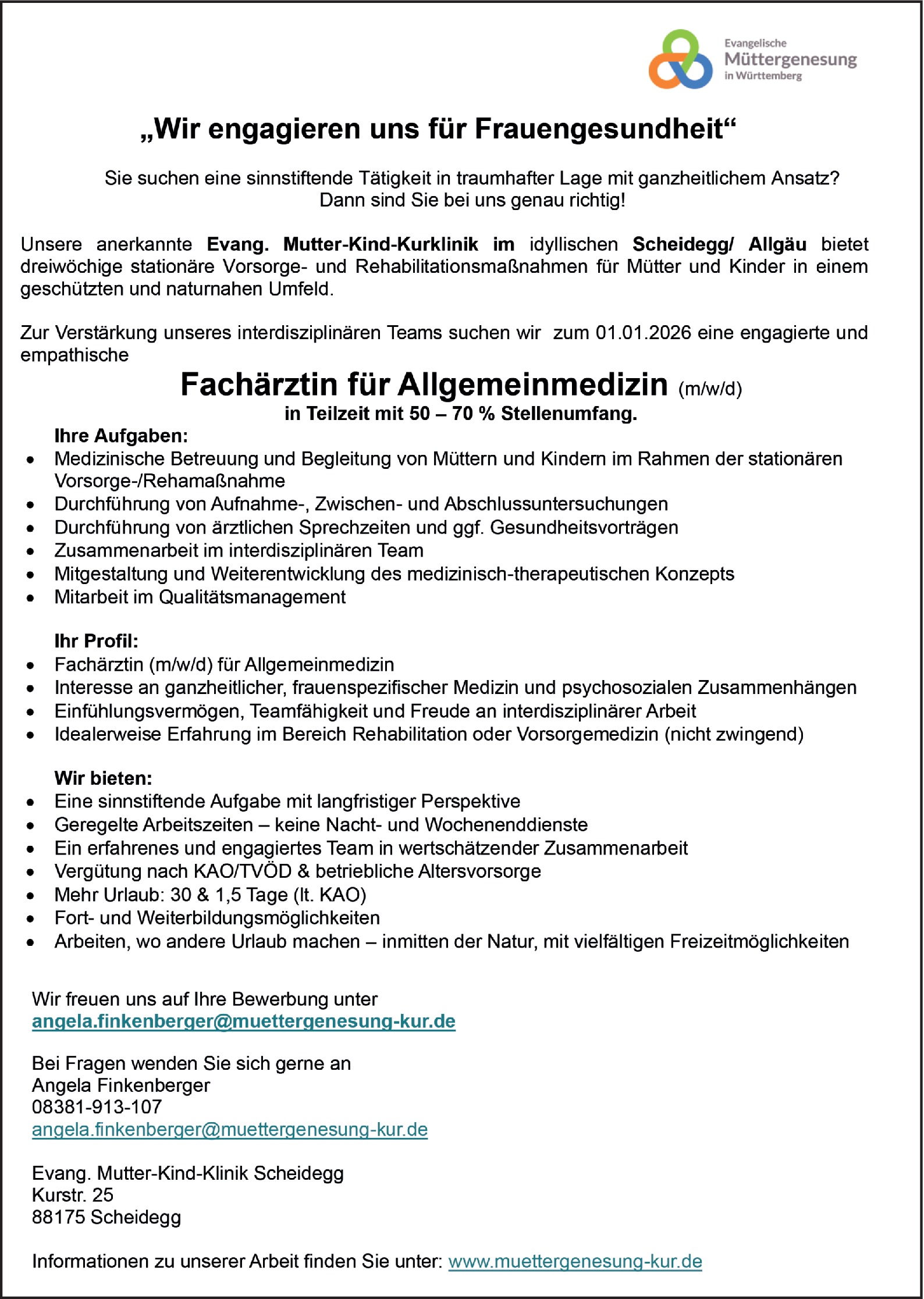 Fachärztin für Allgemeinmedizin 