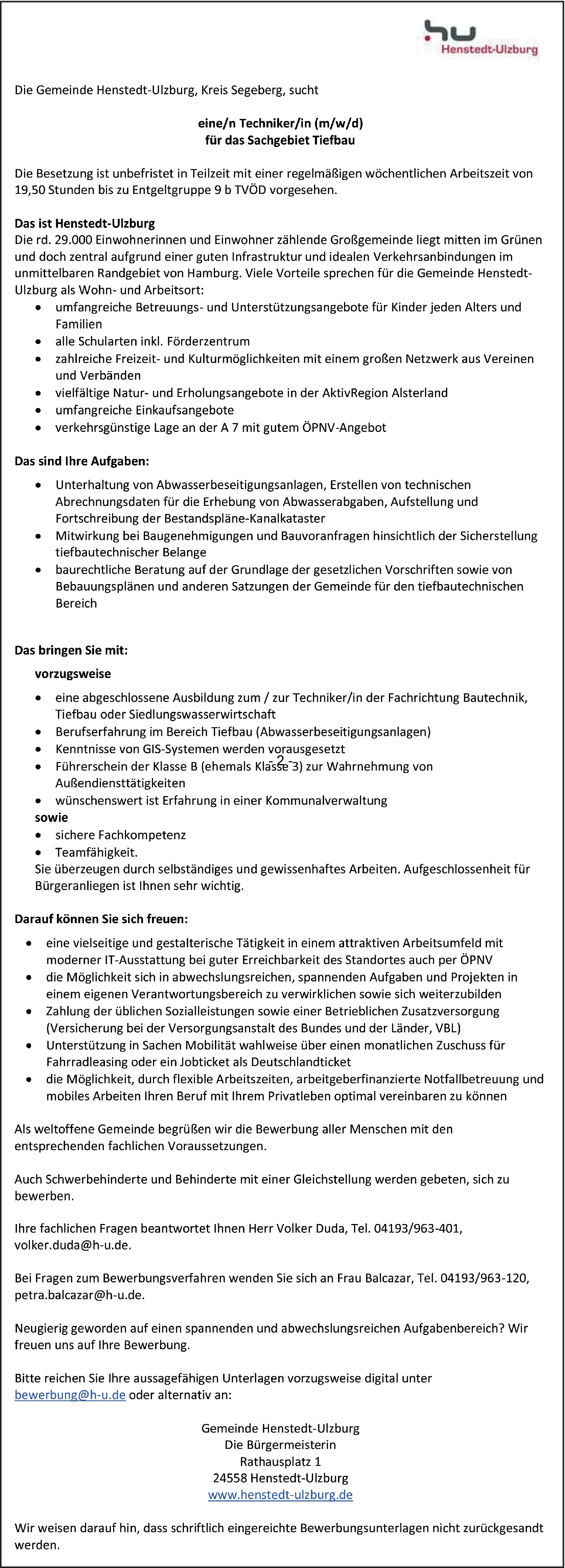 Tiefbautechniker (m/w/d)