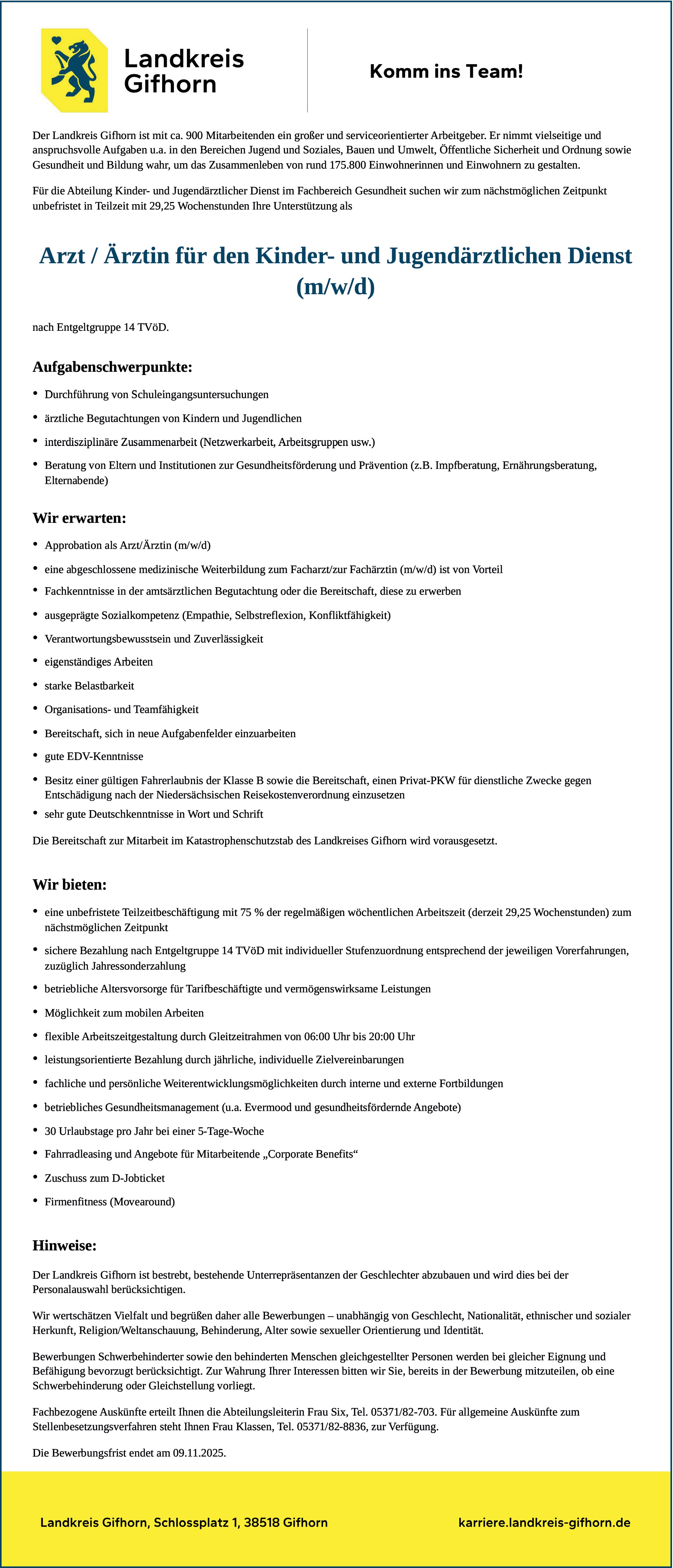 Facharzt/-ärztin - Kinder- und Jugendmedizin	