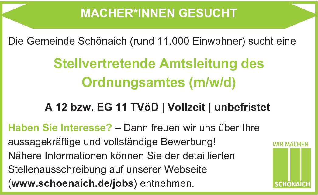 Stellv. Amtsleitung (m/w/d) - Ordnungsamt