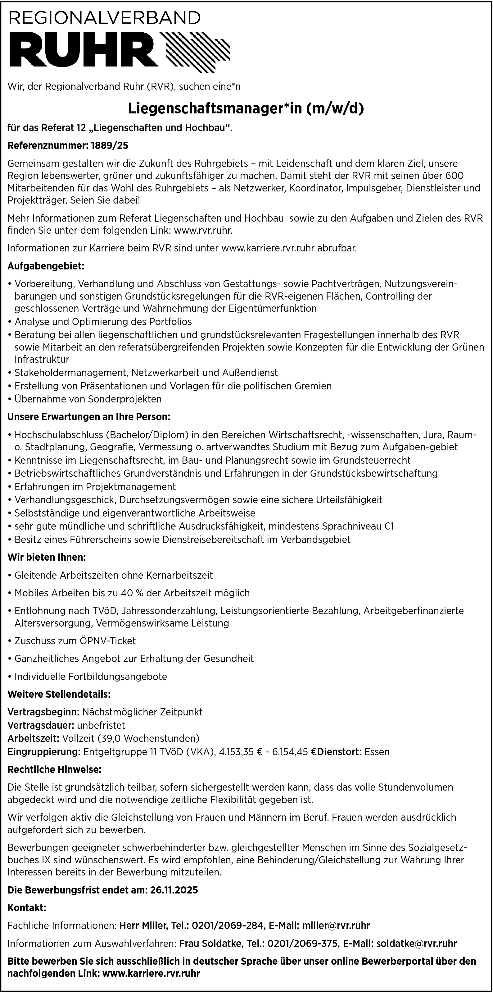 Liegenschaftsmanager/in m/w/d
