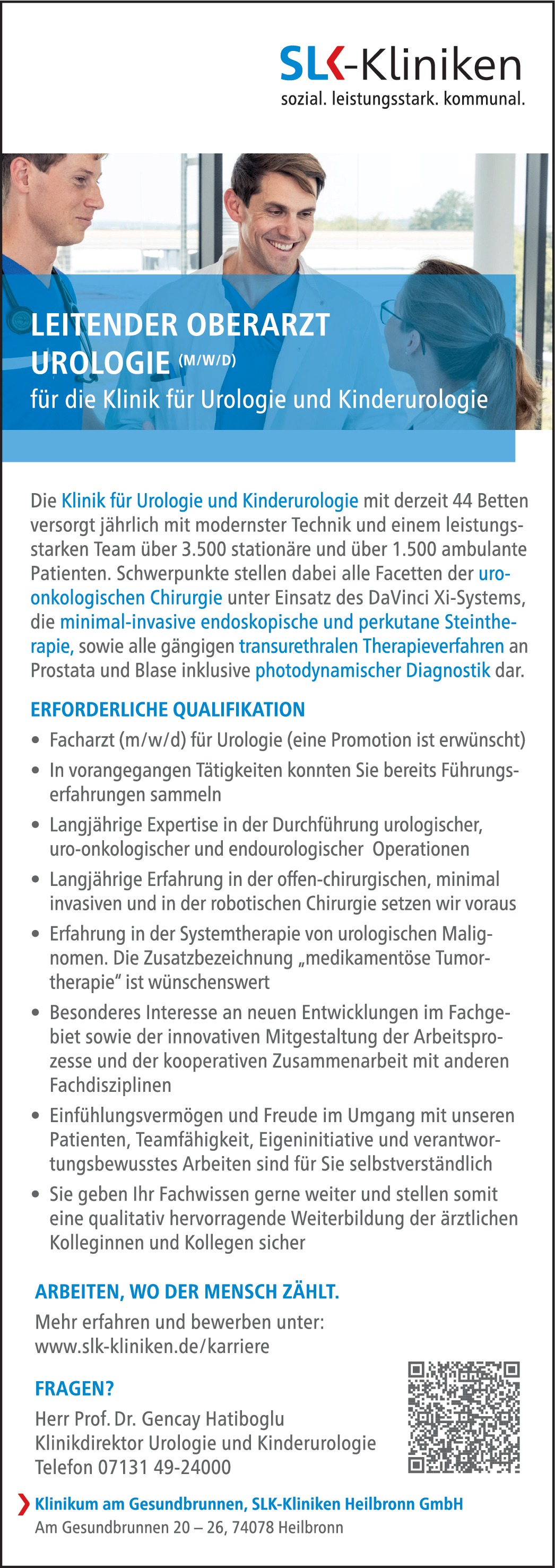 Leitender Oberarzt Urologie m/w/d