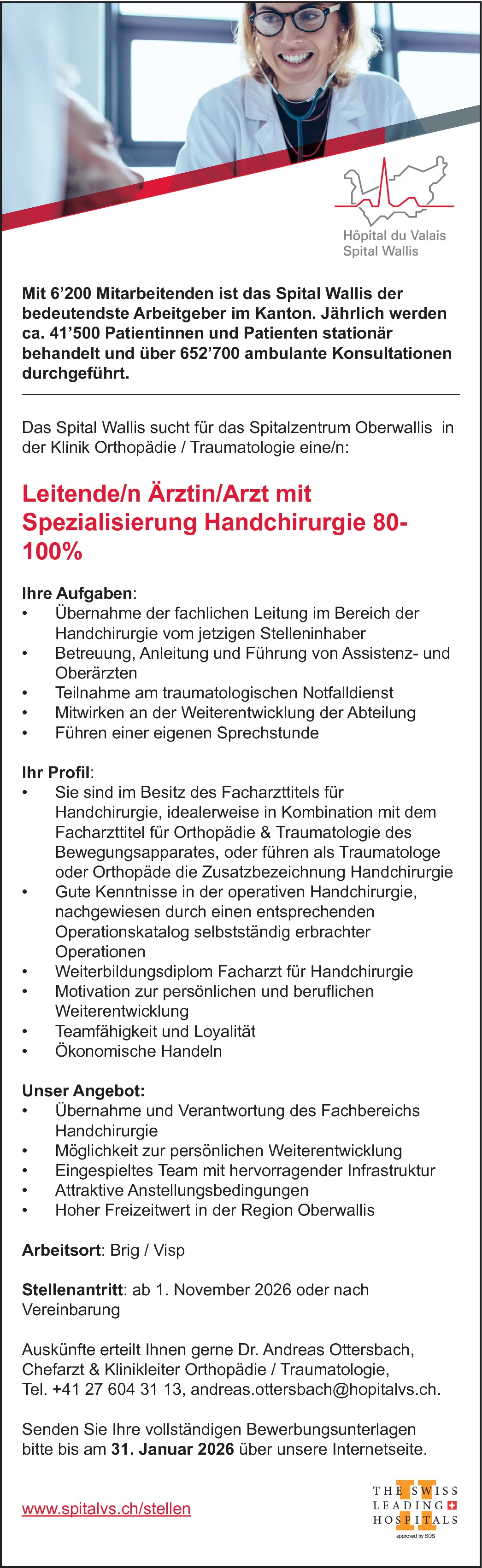 Facharzt Handchirurgie m/w/d