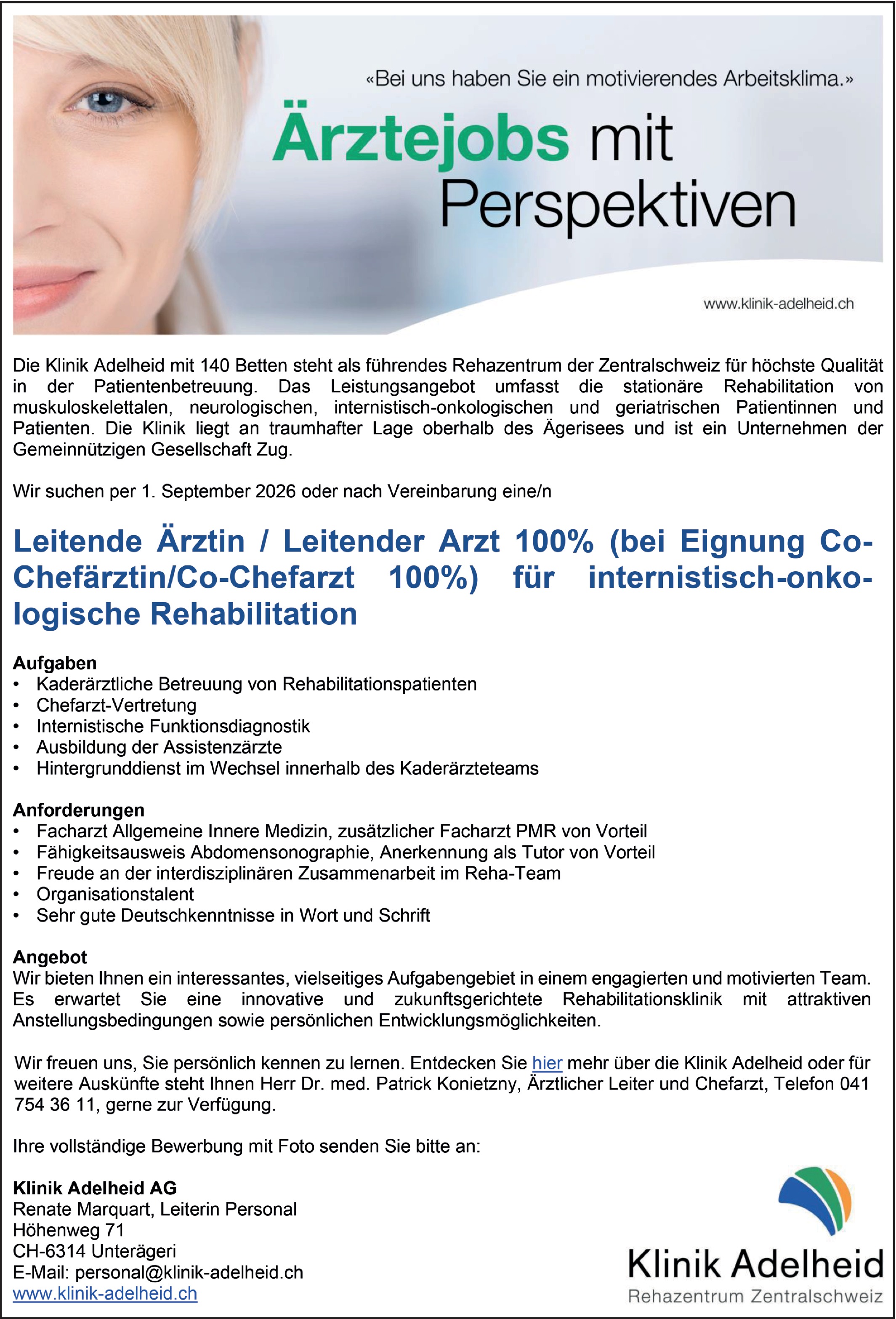 Arzt m/w/d internistisch-onkologische Rehabilitation