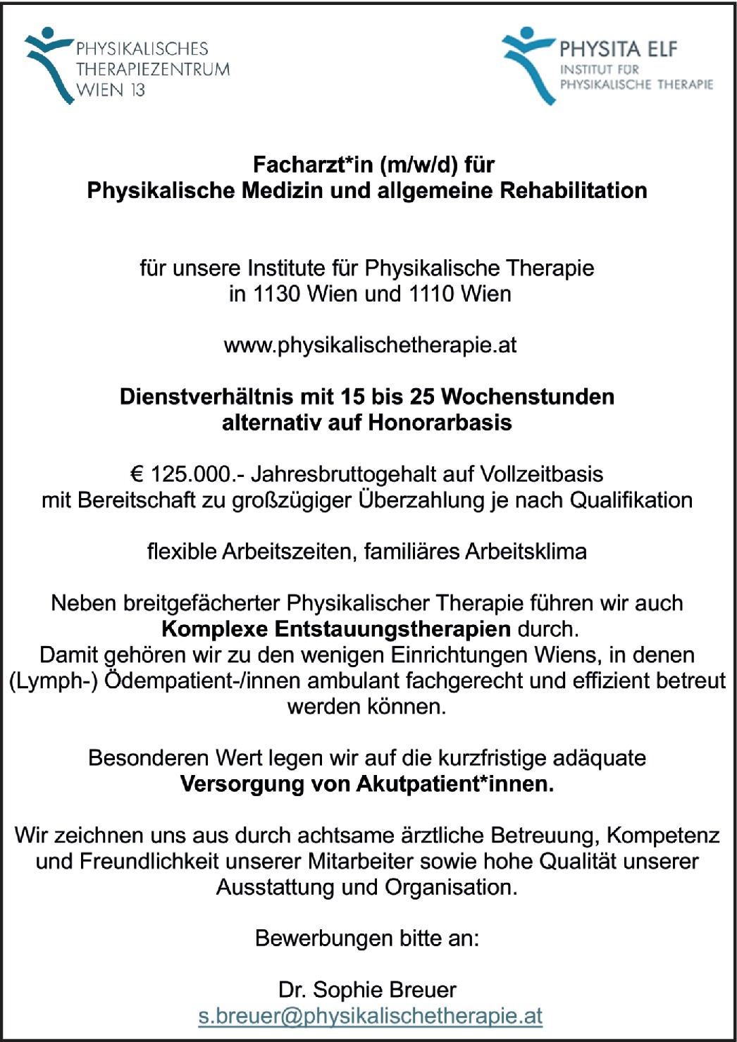 Facharzt (m/w/d) Physikalische Medizin | allgemeine Rehabilitation
