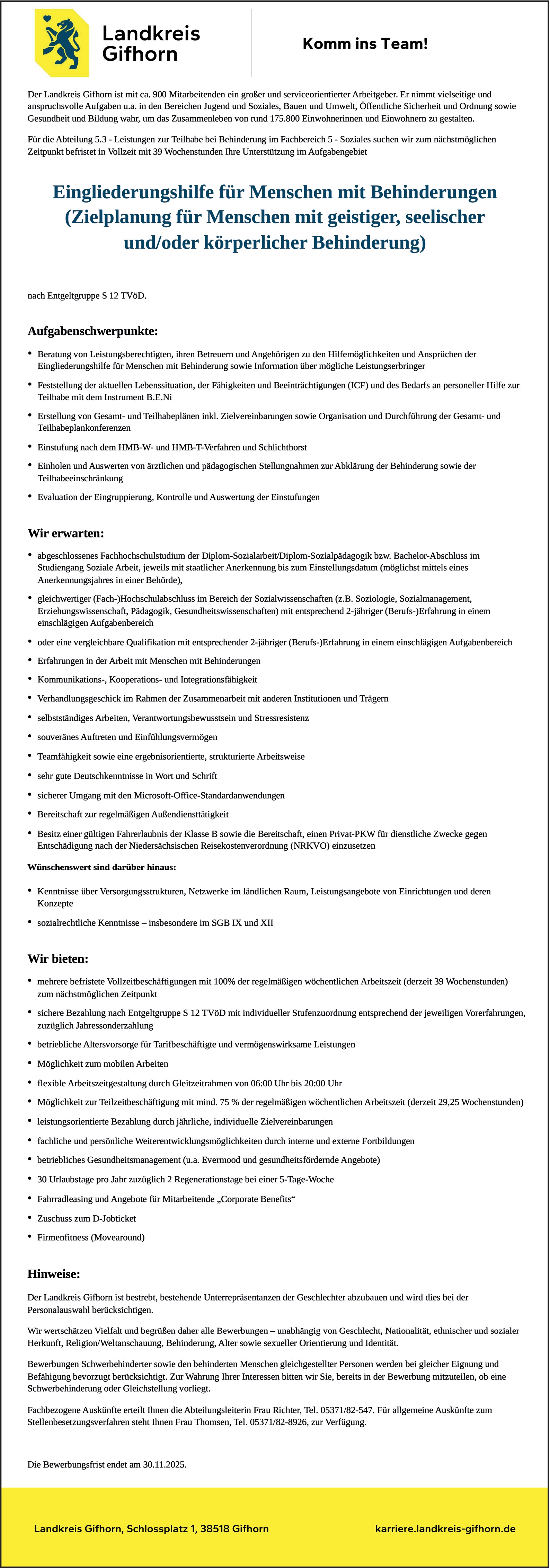 Diplom-Sozialarbeiter / Diplom-Sozialpädagoge m/w/d	