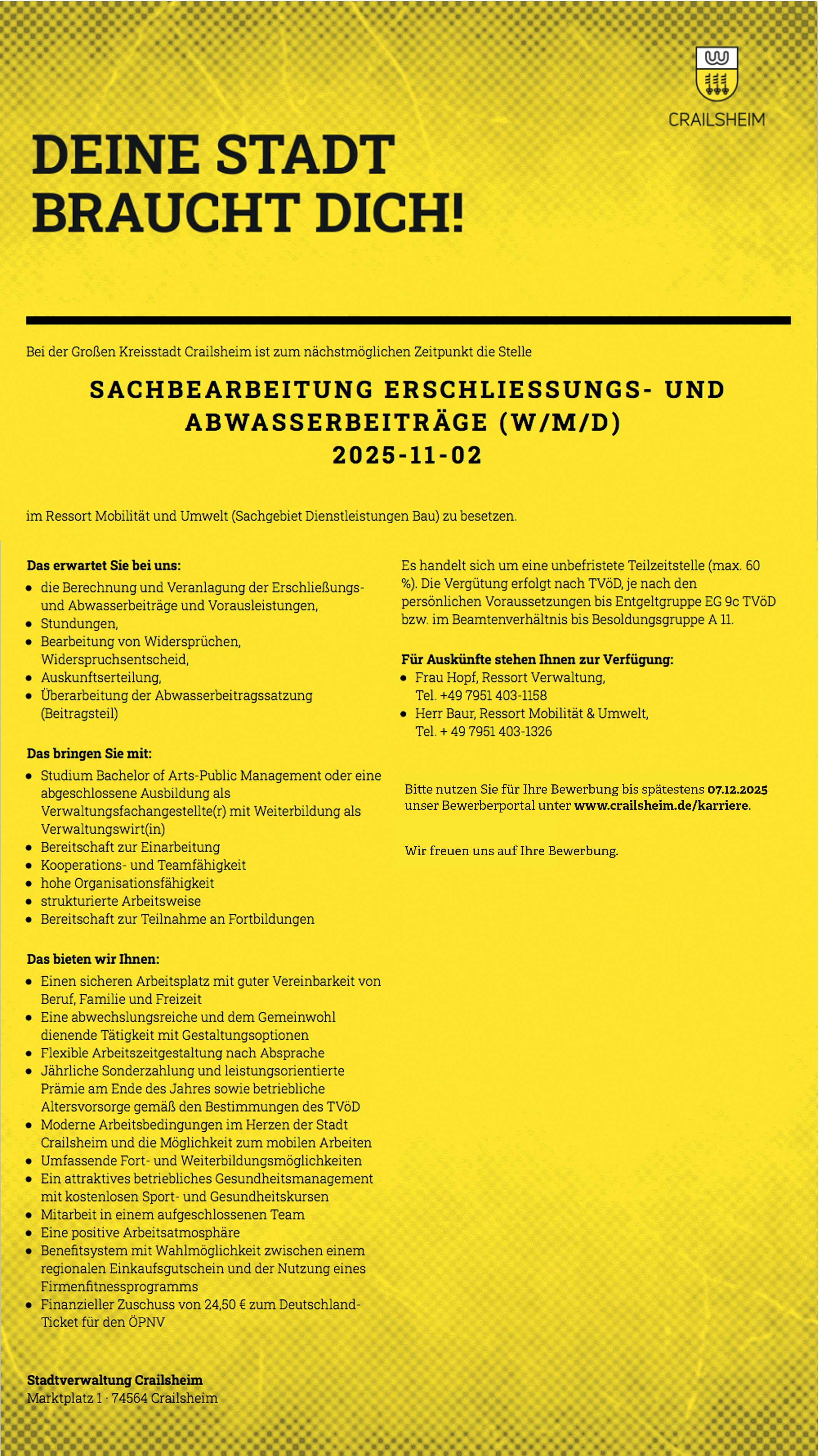 Verwaltungsfachangestellte / Verwaltungswirt als Sachbearbeitung (m/w/d)