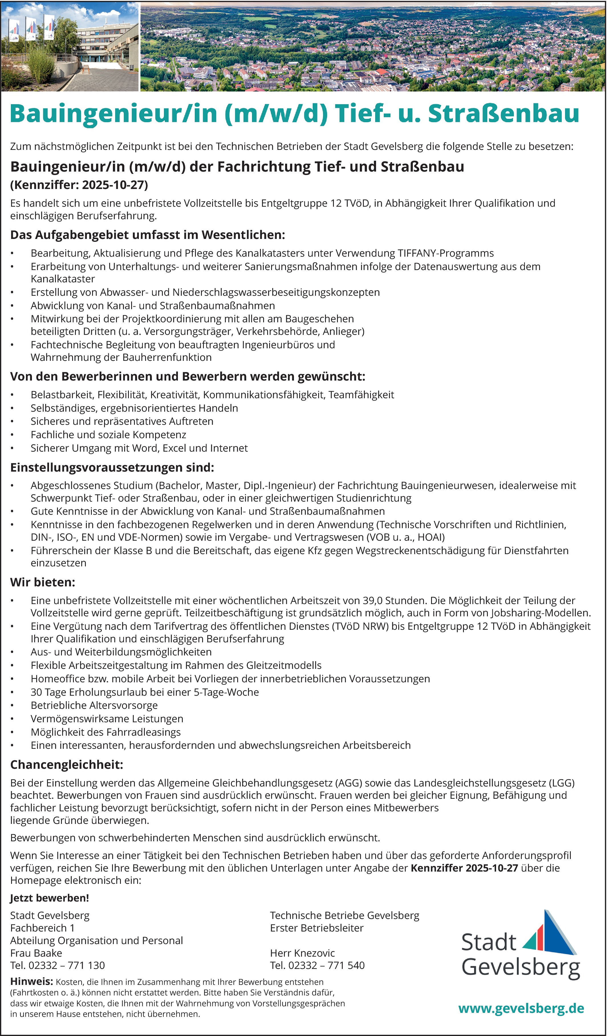 Bauingenieur Tiefbau m/w/d