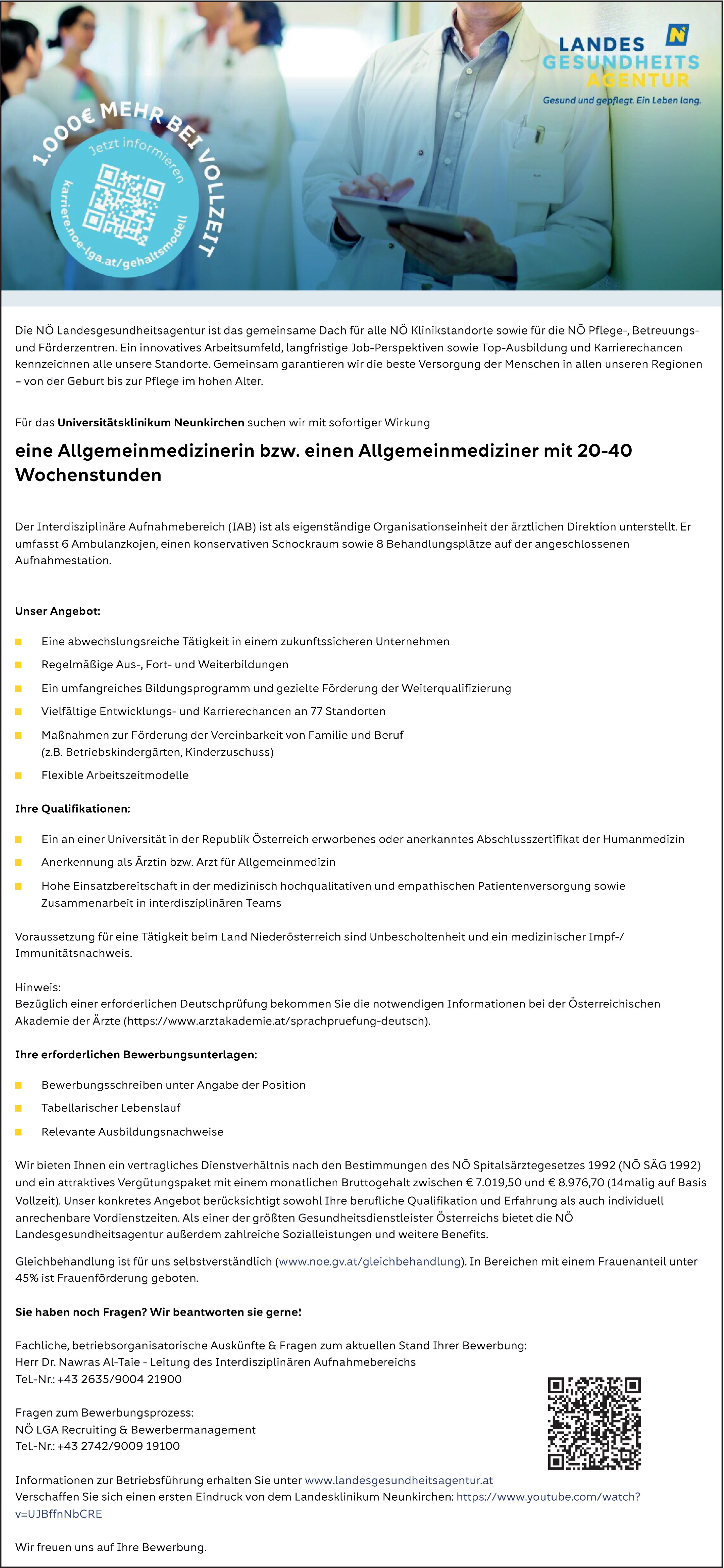 Allgemeinmedizinerin / Allgemeinmediziner
